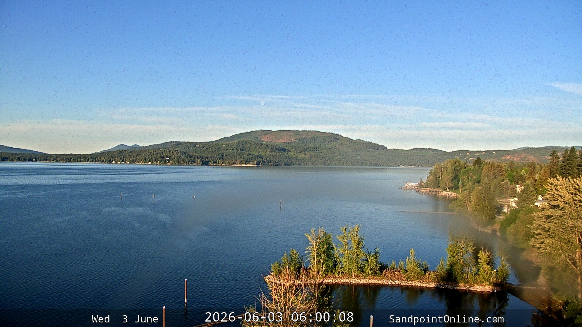 time-lapse frame, Sandpoint Online - Lake Pend Oreille webcam