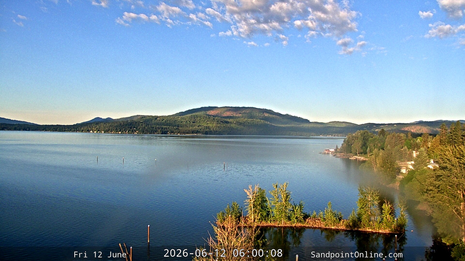 time-lapse frame, Sandpoint Online - Lake Pend Oreille webcam