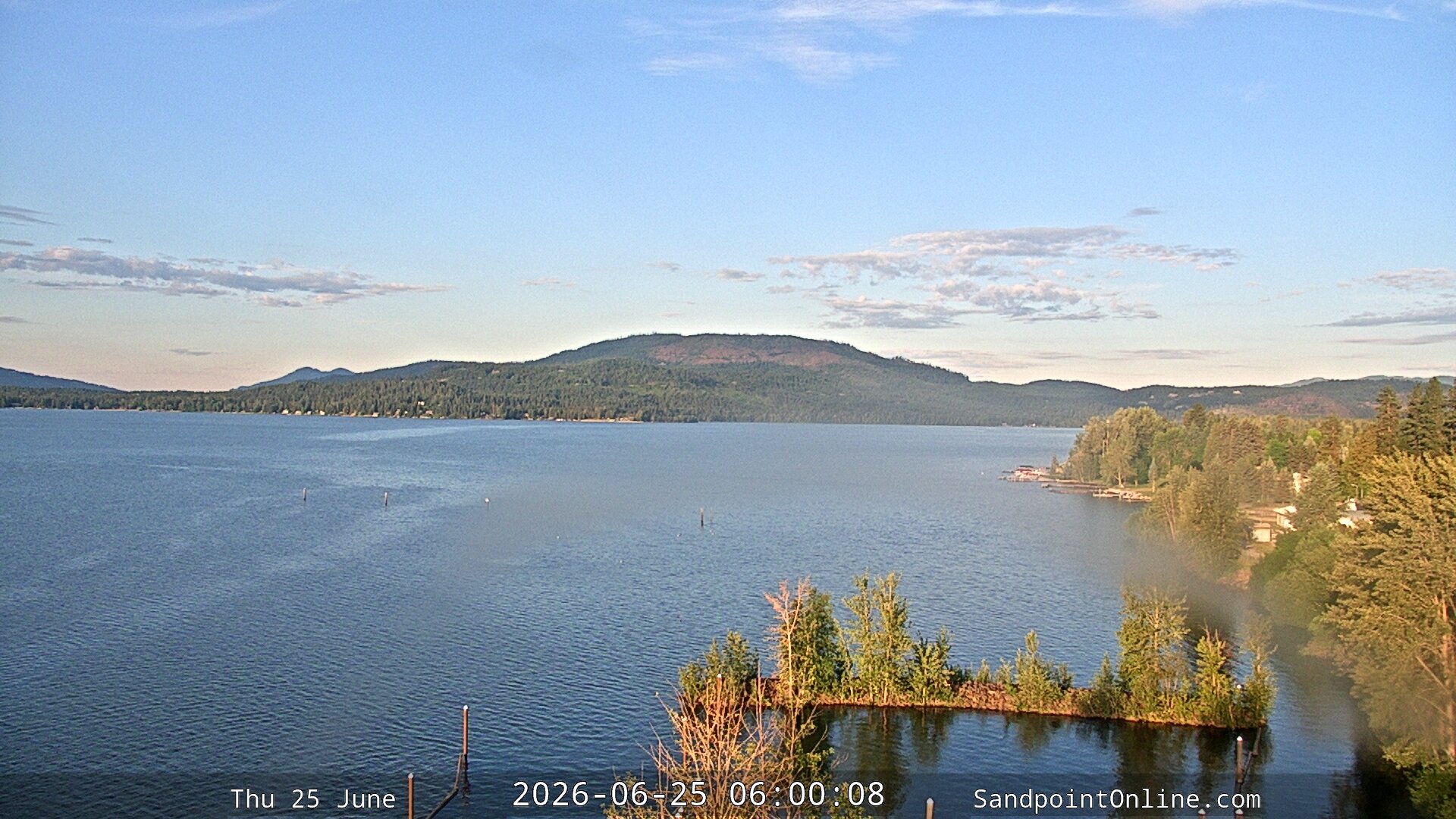 time-lapse frame, Sandpoint Online - Lake Pend Oreille webcam