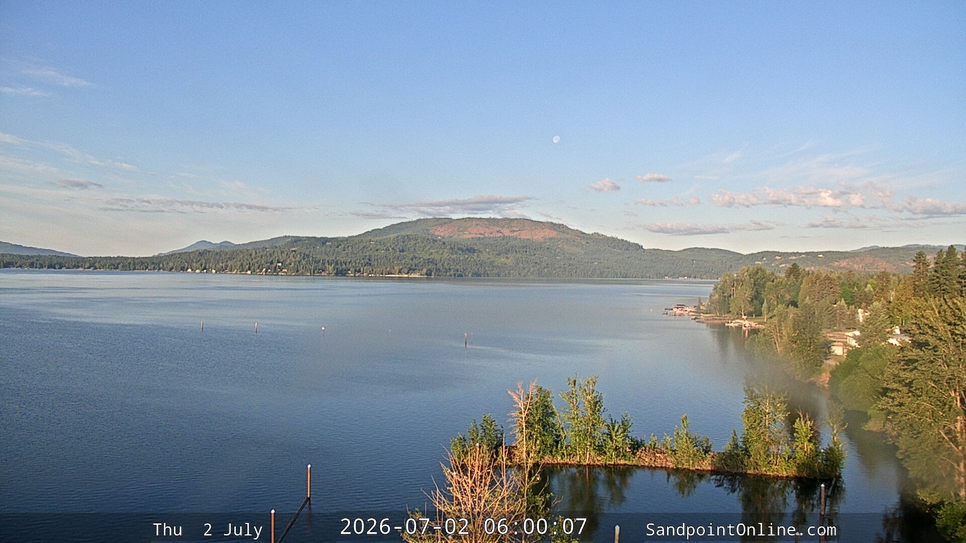time-lapse frame, Sandpoint Online - Lake Pend Oreille webcam