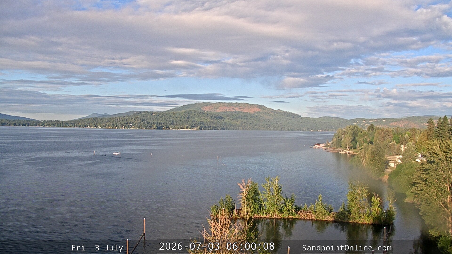 time-lapse frame, Sandpoint Online - Lake Pend Oreille webcam