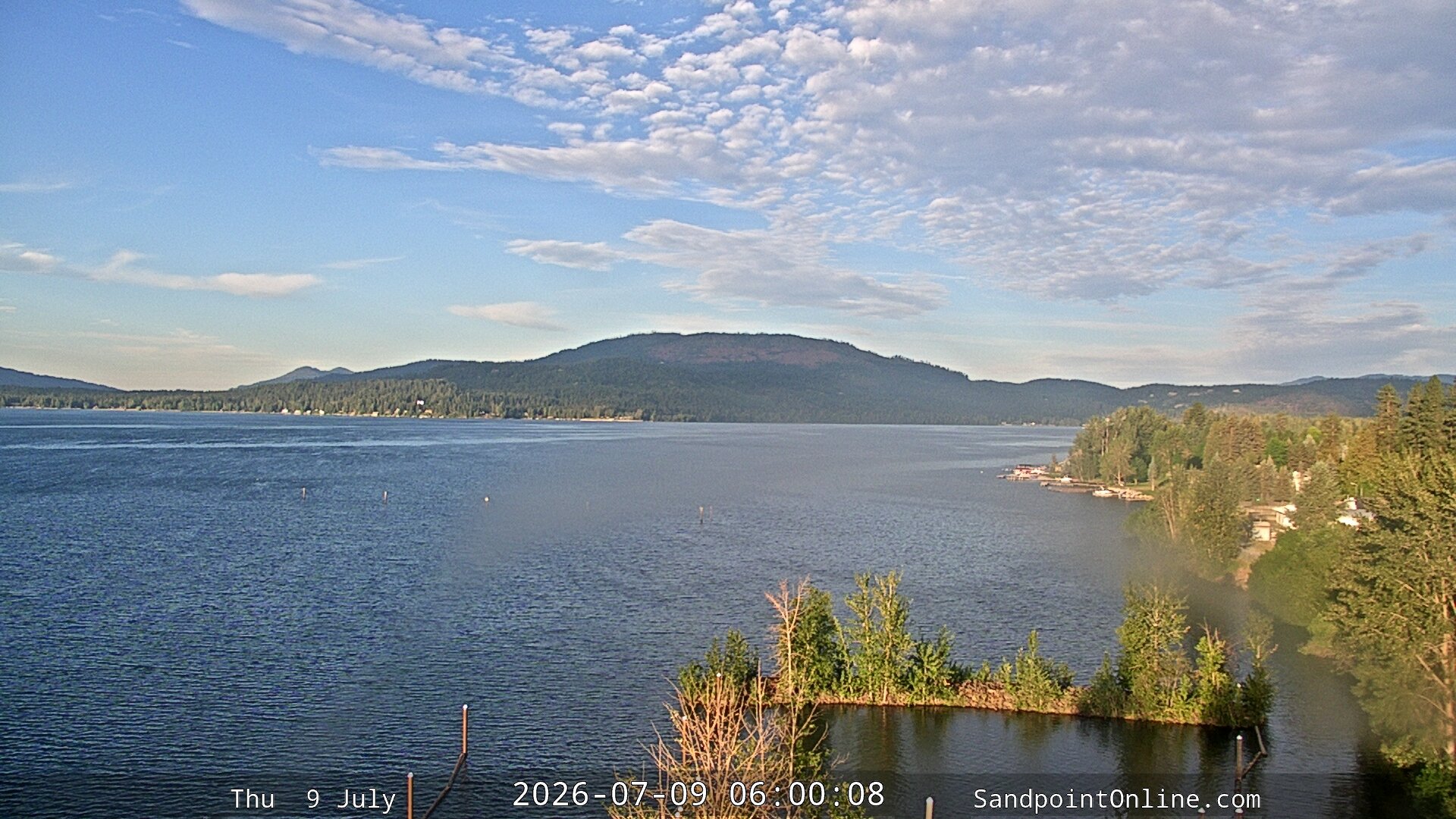 time-lapse frame, Sandpoint Online - Lake Pend Oreille webcam