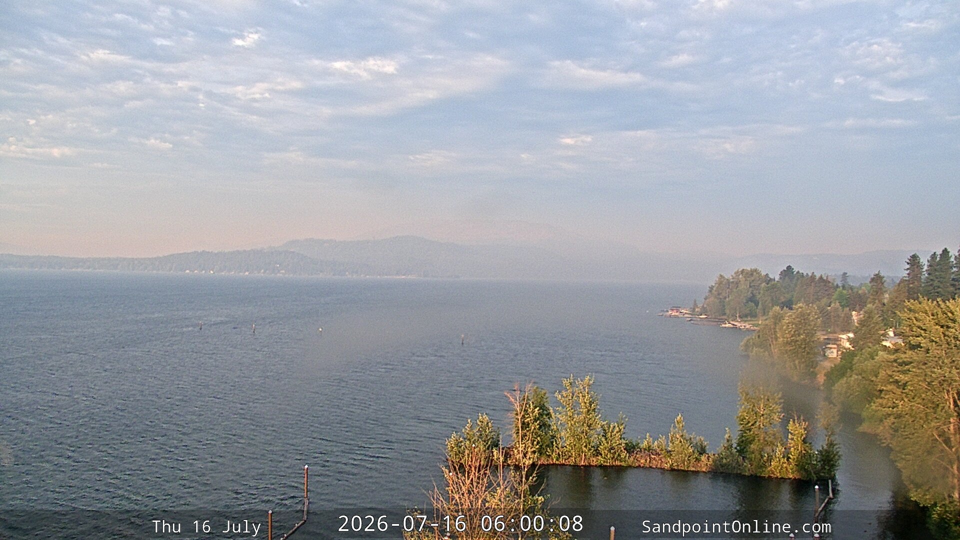 time-lapse frame, Sandpoint Online - Lake Pend Oreille webcam