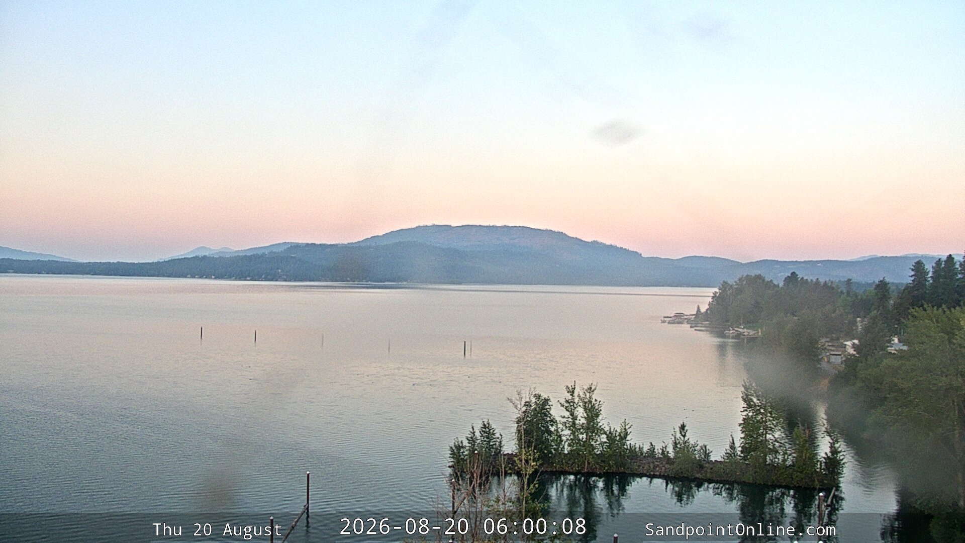 time-lapse frame, Sandpoint Online - Lake Pend Oreille webcam