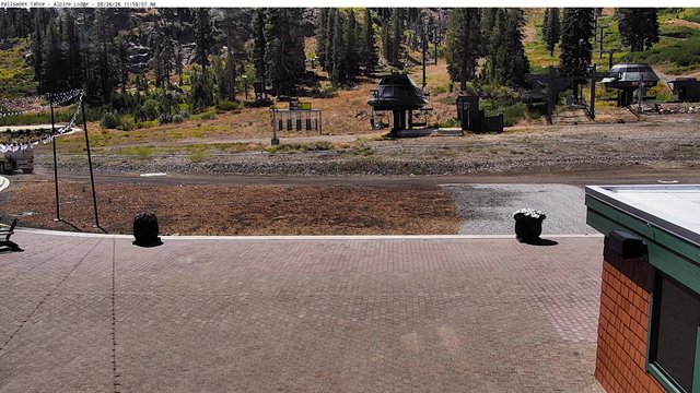 view from Palisades Tahoe Alpine Lodge Base Area on 2026-08-26
