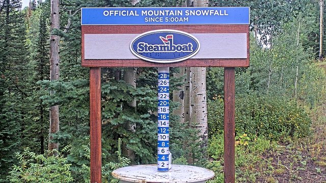 view from Steamboat Mid-Mountain Snow Stake on 2026-08-30