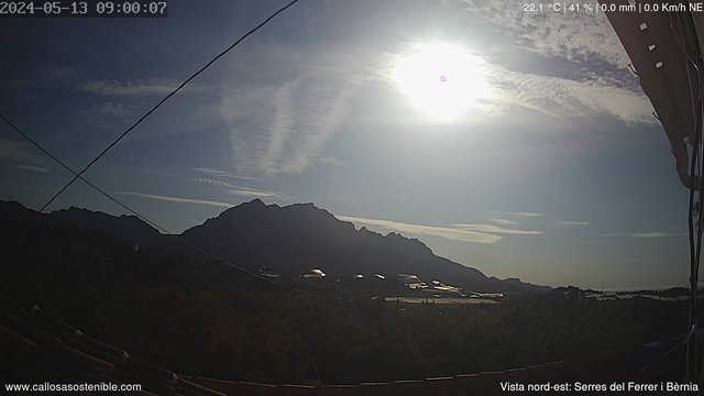 time-lapse frame, Callosa d'en Sarrià - Serra de Bèrnia webcam