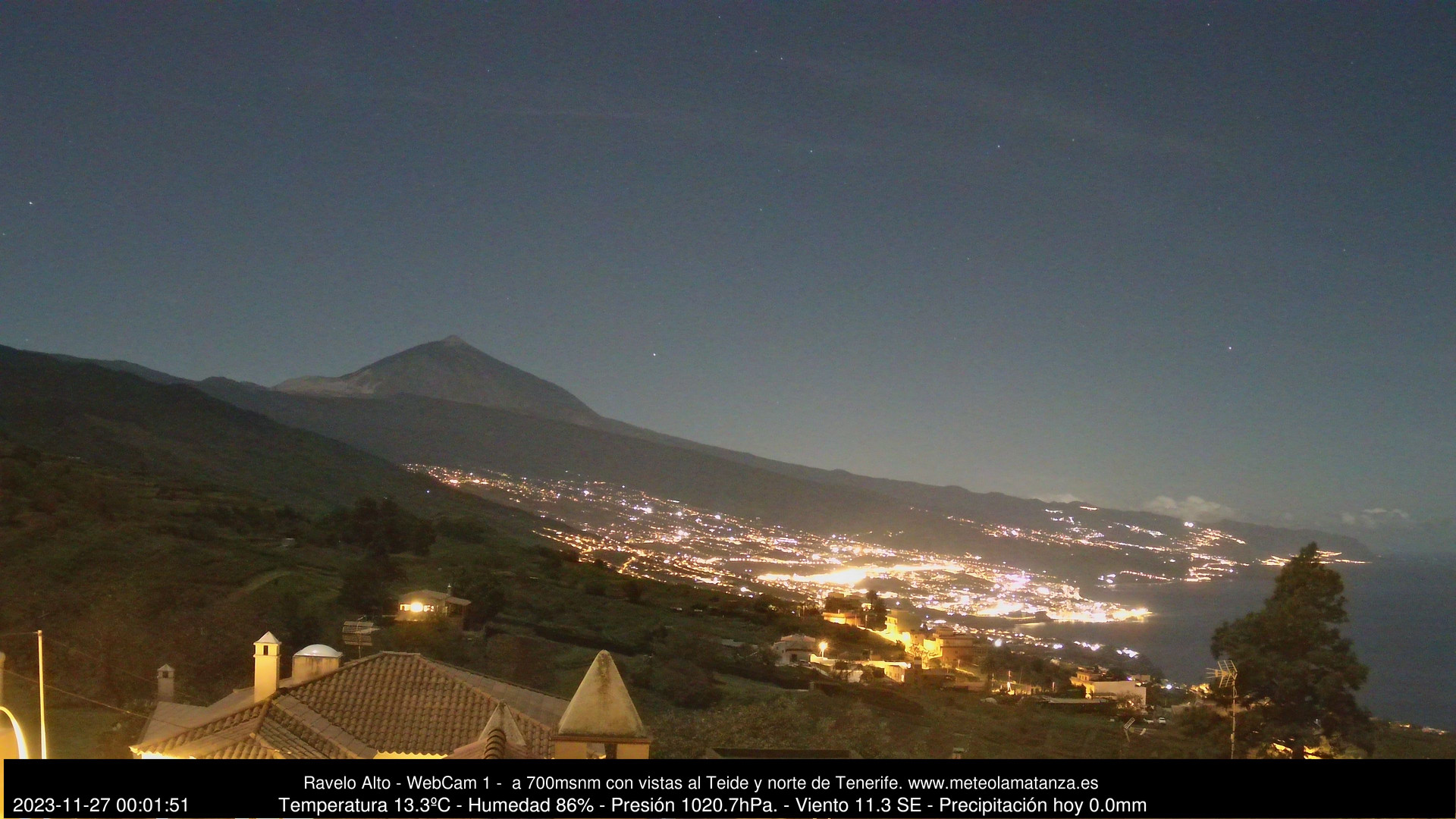 time-lapse frame, MeteoRavelo- Visión N de Tenerife webcam