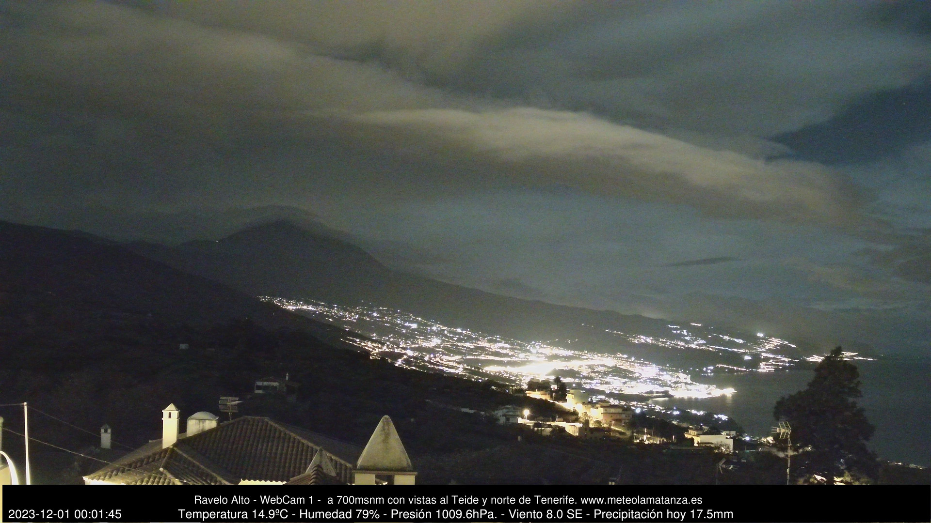time-lapse frame, MeteoRavelo- Visión N de Tenerife webcam