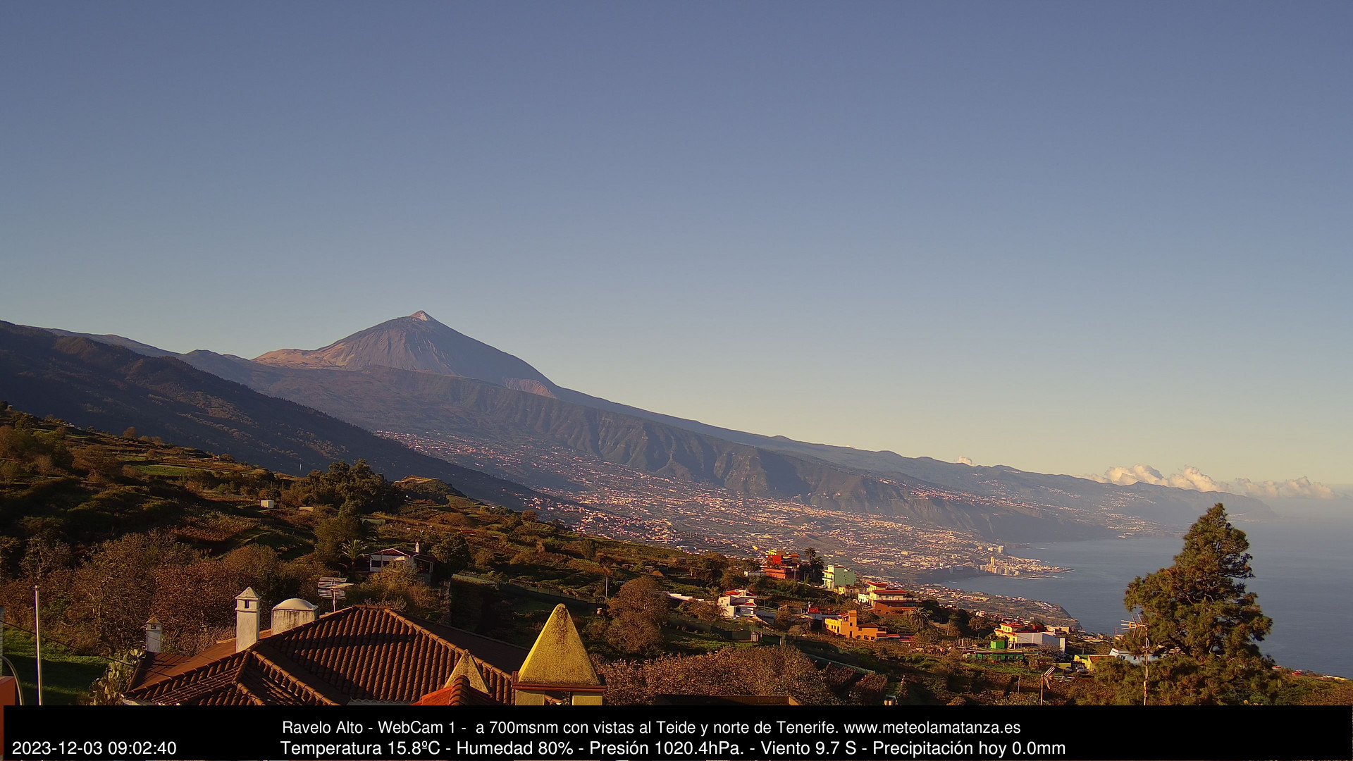 time-lapse frame, MeteoRavelo- Visión N de Tenerife webcam