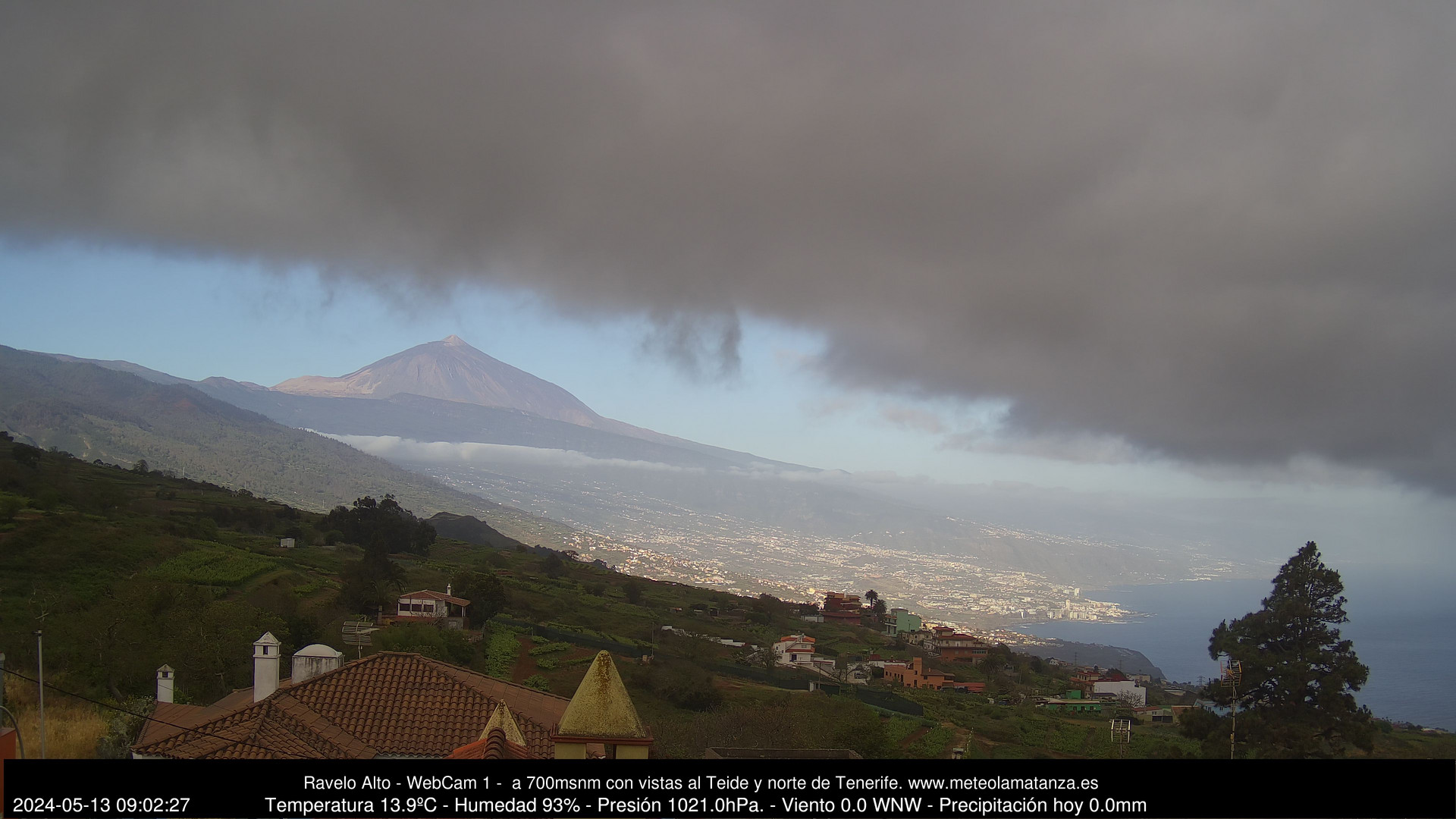 time-lapse frame, MeteoRavelo- Visión N de Tenerife webcam