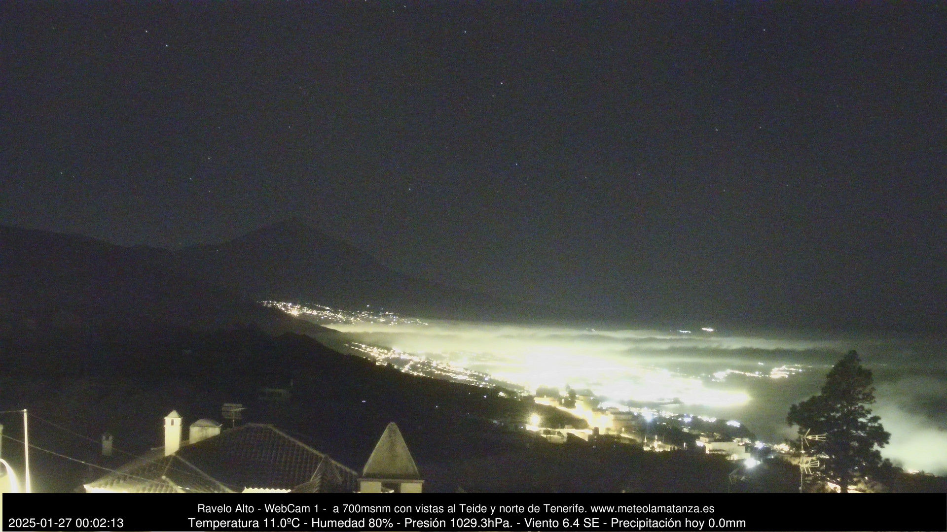 time-lapse frame, MeteoRavelo- Visión N de Tenerife webcam