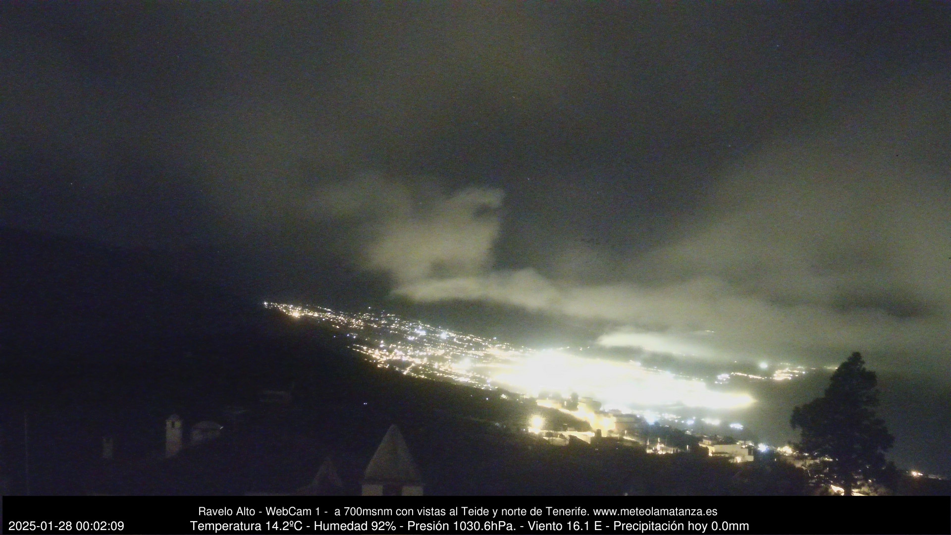 time-lapse frame, MeteoRavelo- Visión N de Tenerife webcam