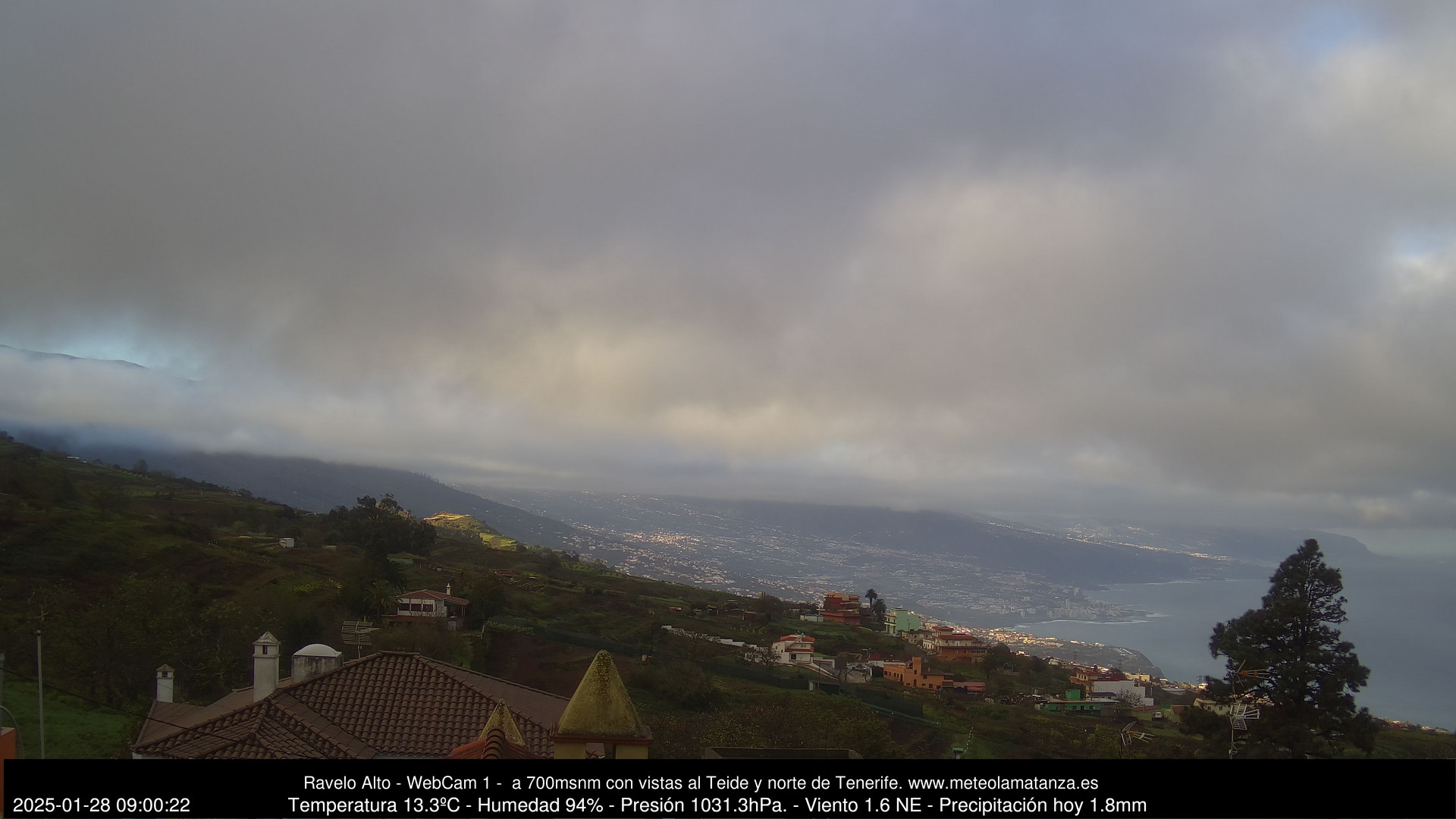 time-lapse frame, MeteoRavelo- Visión N de Tenerife webcam