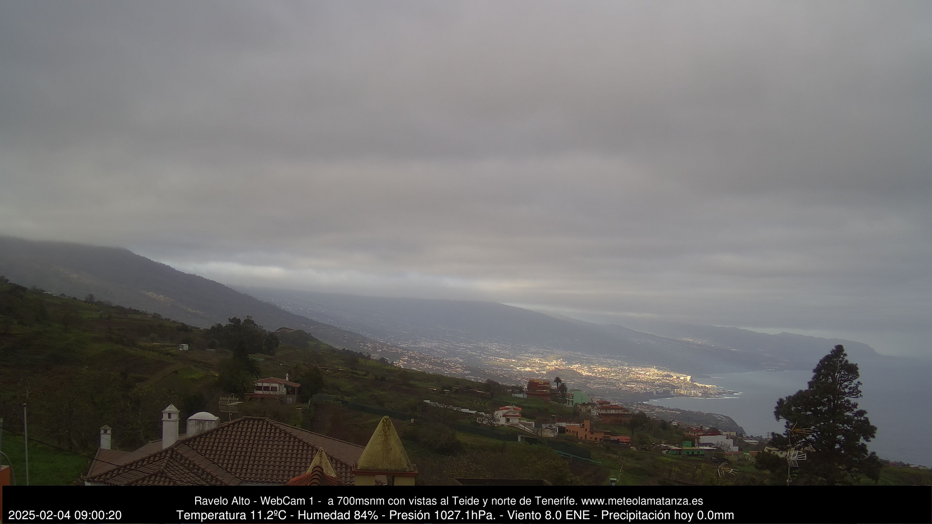 time-lapse frame, MeteoRavelo- Visión N de Tenerife webcam