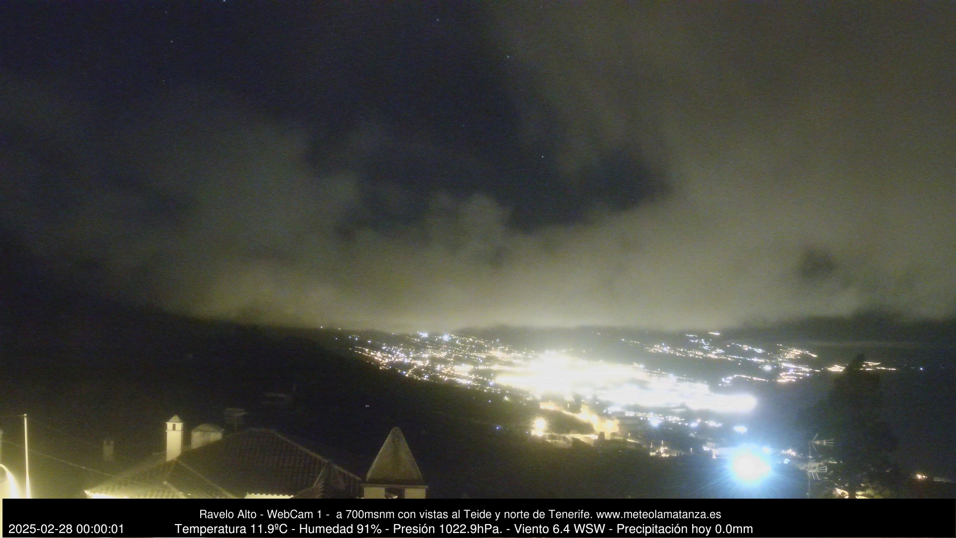 time-lapse frame, MeteoRavelo- Visión N de Tenerife webcam