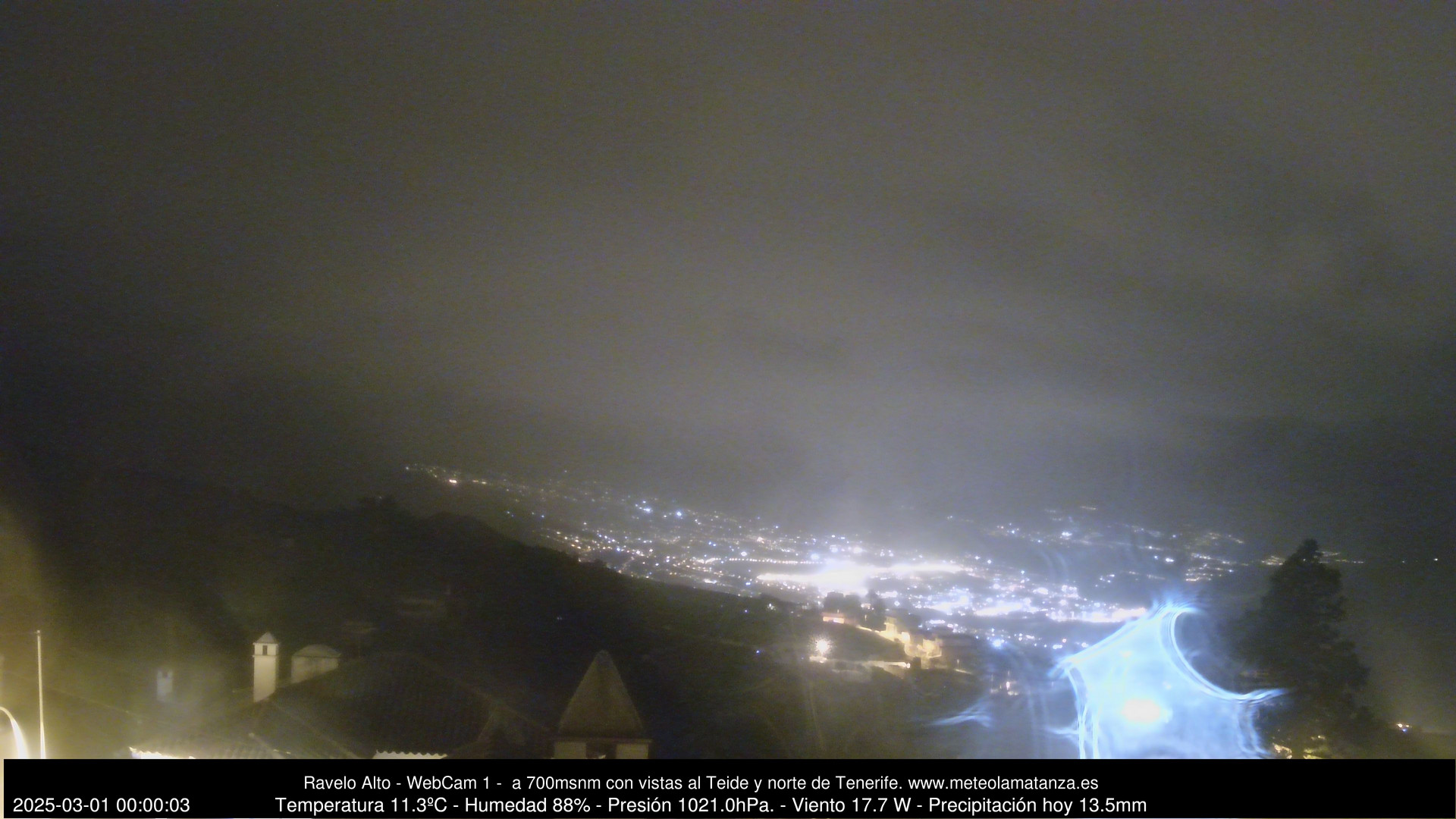 time-lapse frame, MeteoRavelo- Visión N de Tenerife webcam