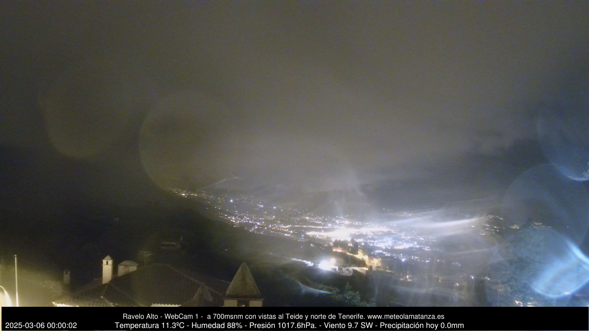 time-lapse frame, MeteoRavelo- Visión N de Tenerife webcam