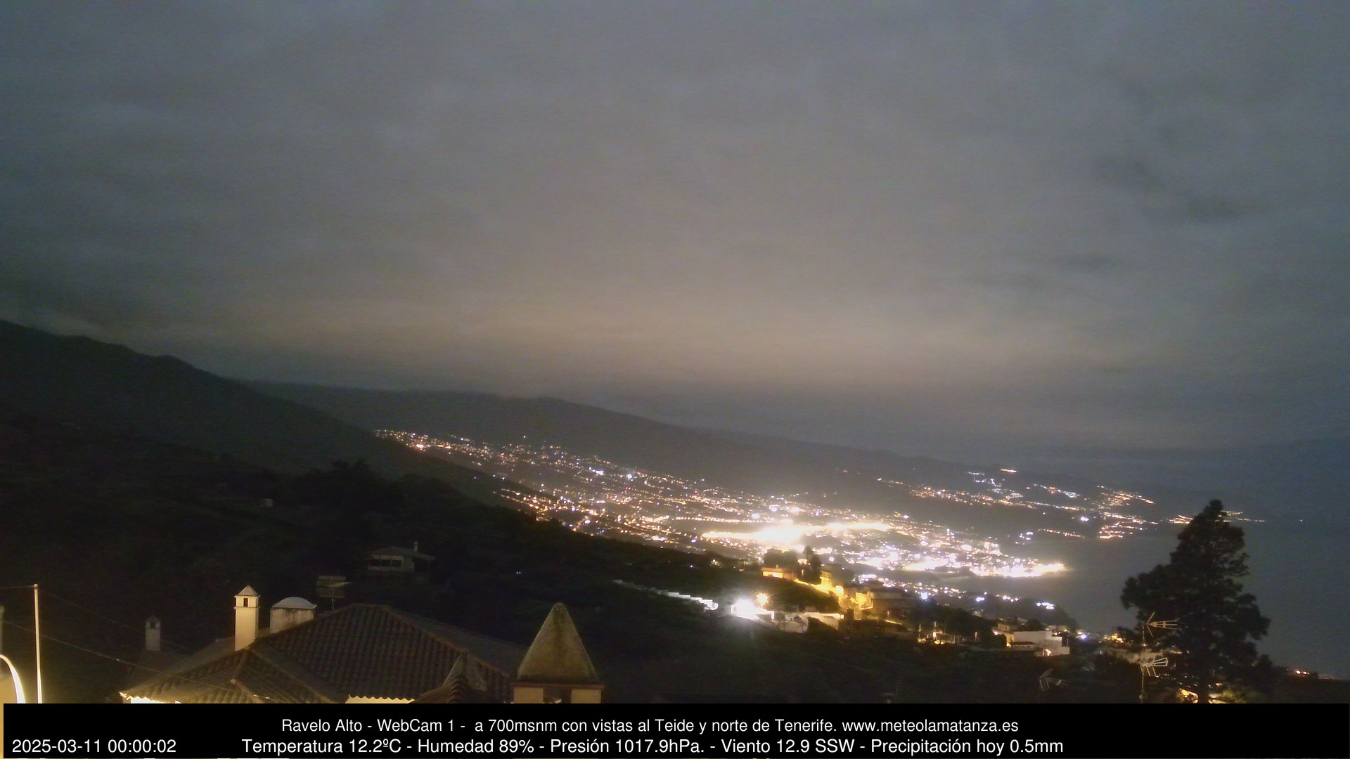 time-lapse frame, MeteoRavelo- Visión N de Tenerife webcam