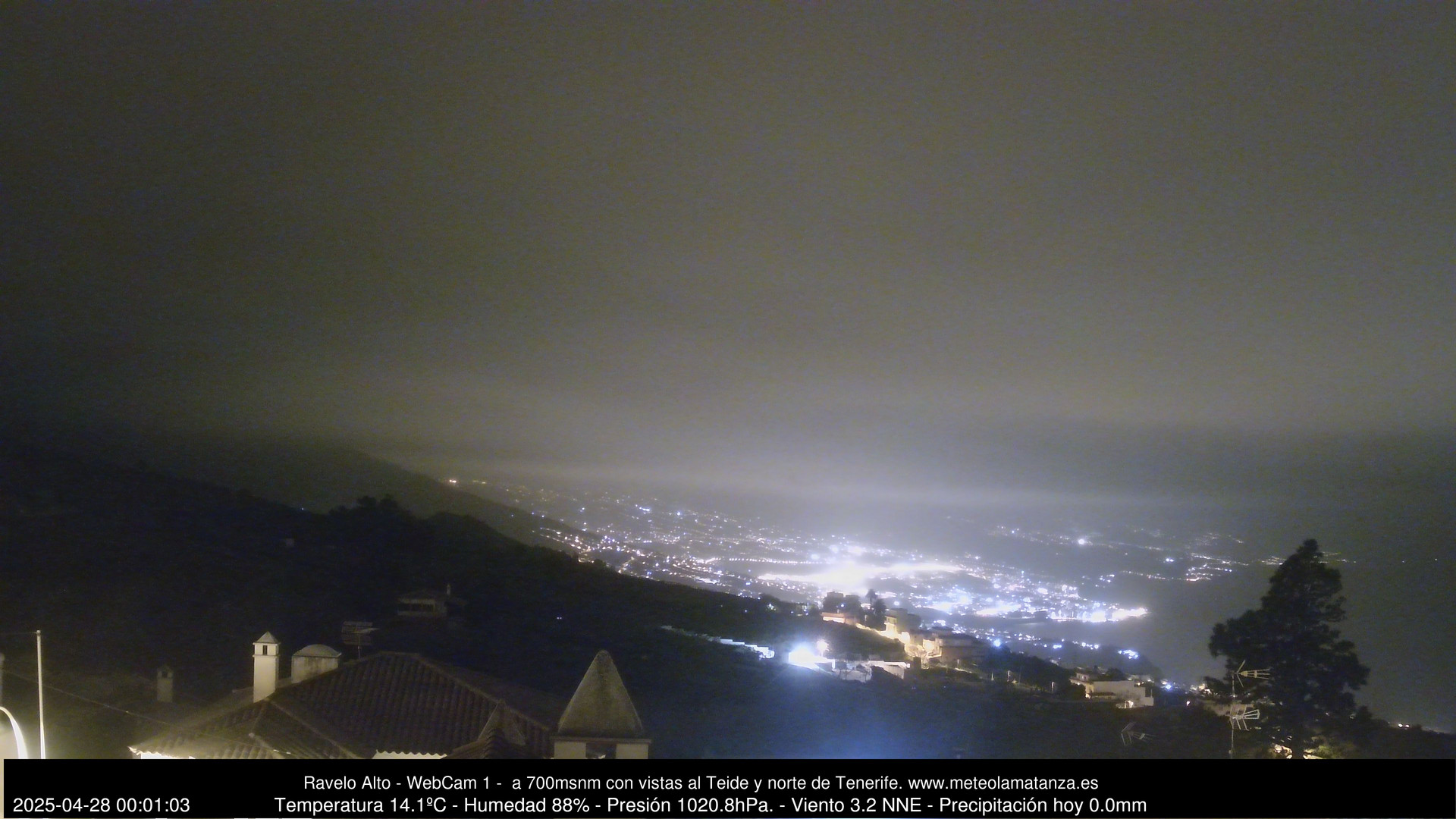 time-lapse frame, MeteoRavelo- Visión N de Tenerife webcam