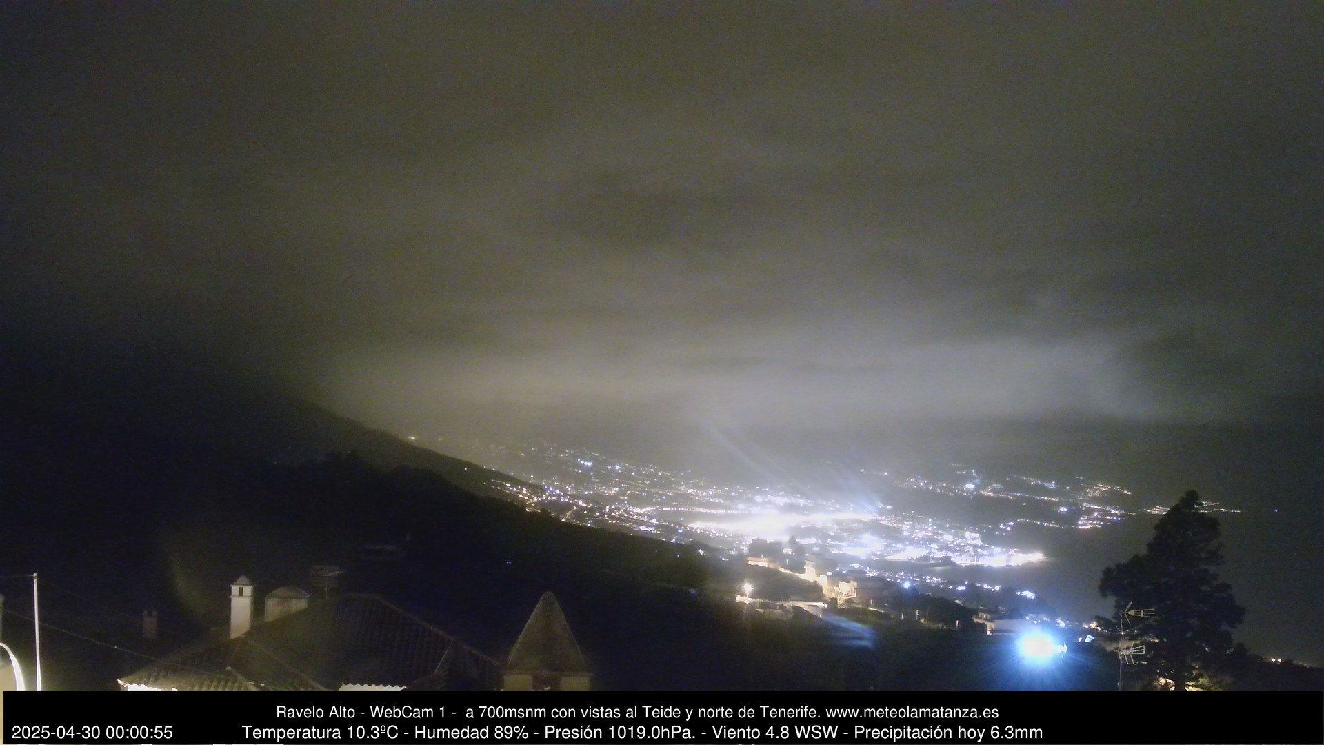 time-lapse frame, MeteoRavelo- Visión N de Tenerife webcam