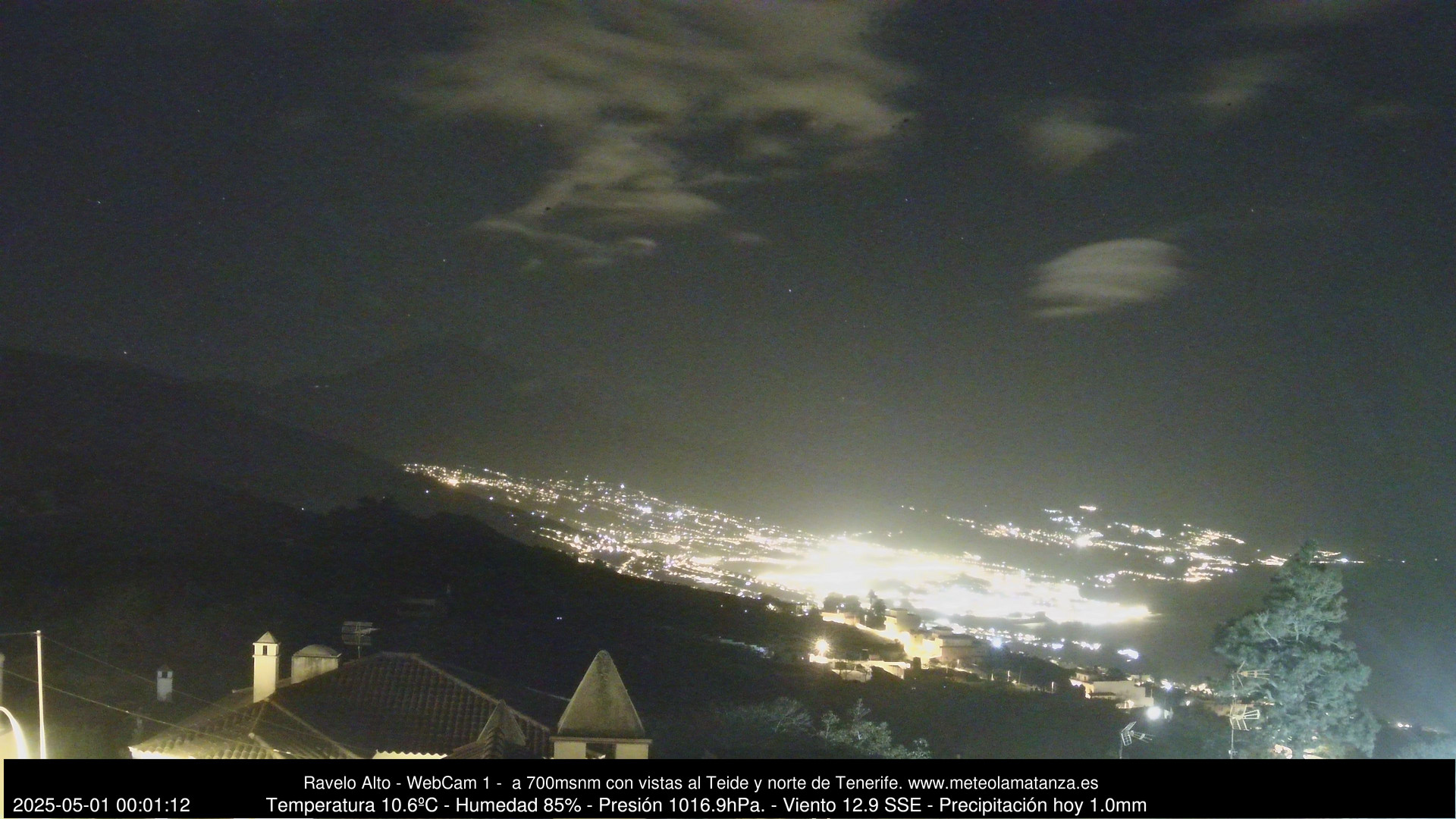 time-lapse frame, MeteoRavelo- Visión N de Tenerife webcam