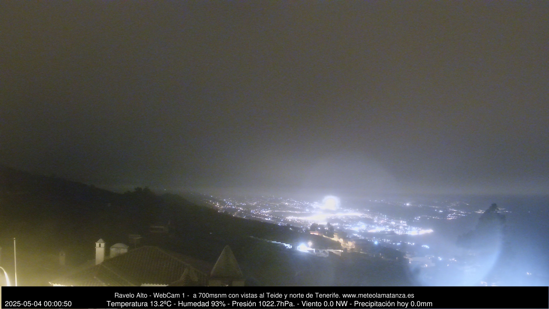 time-lapse frame, MeteoRavelo- Visión N de Tenerife webcam