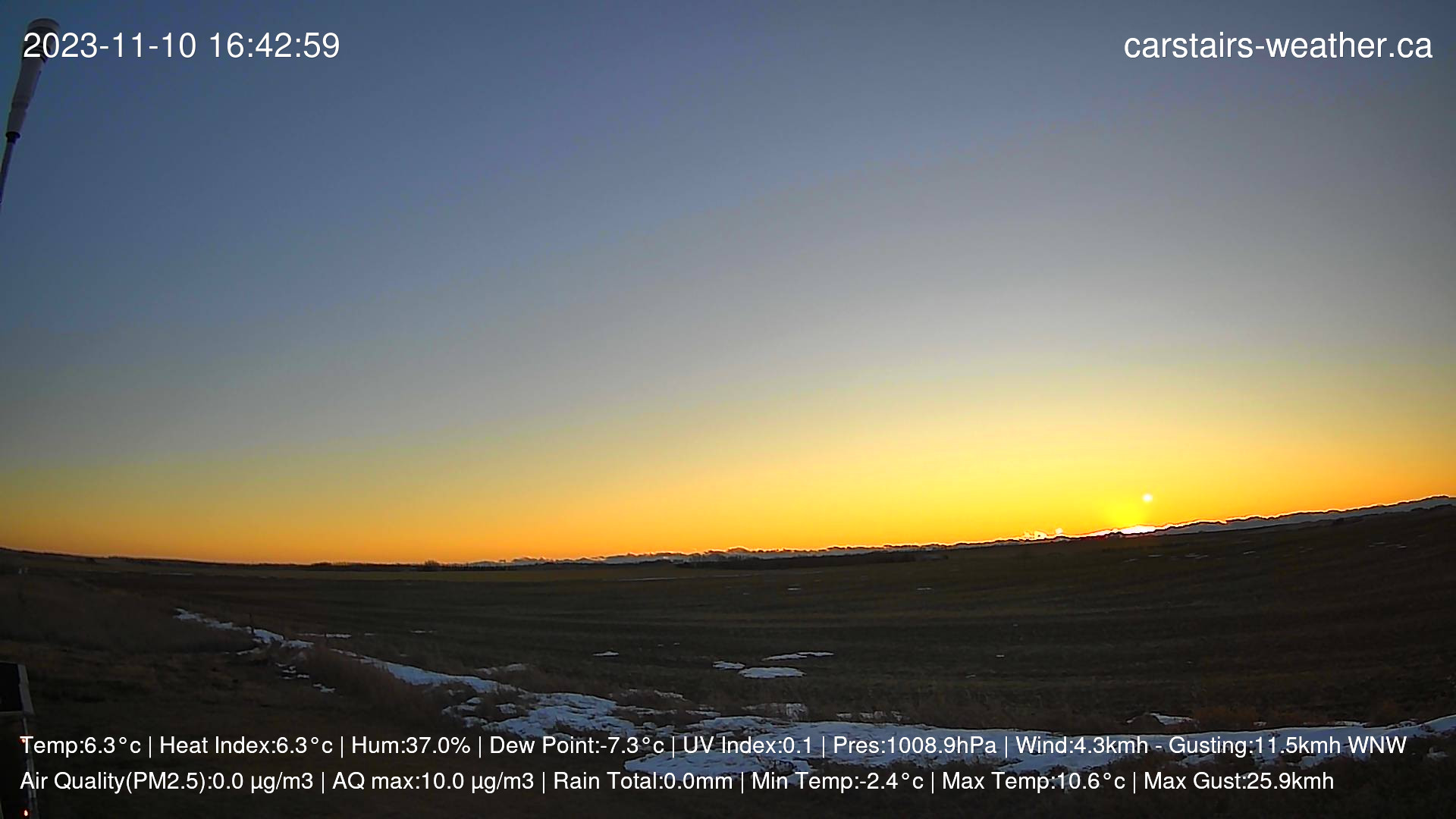 time-lapse frame, Nov 10 - Sunset and UFO's webcam