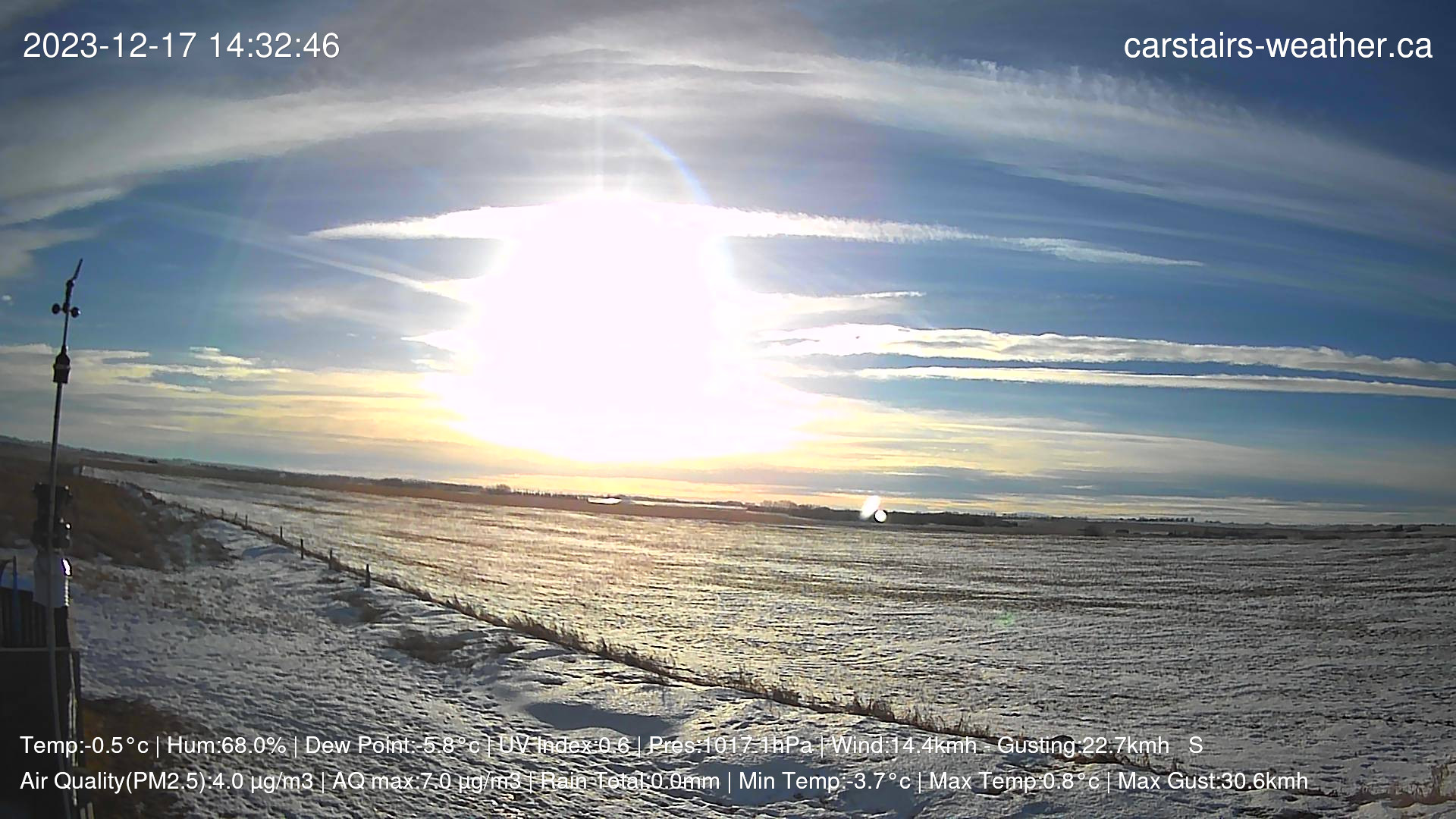 time-lapse frame, Dec 17 Sunset webcam