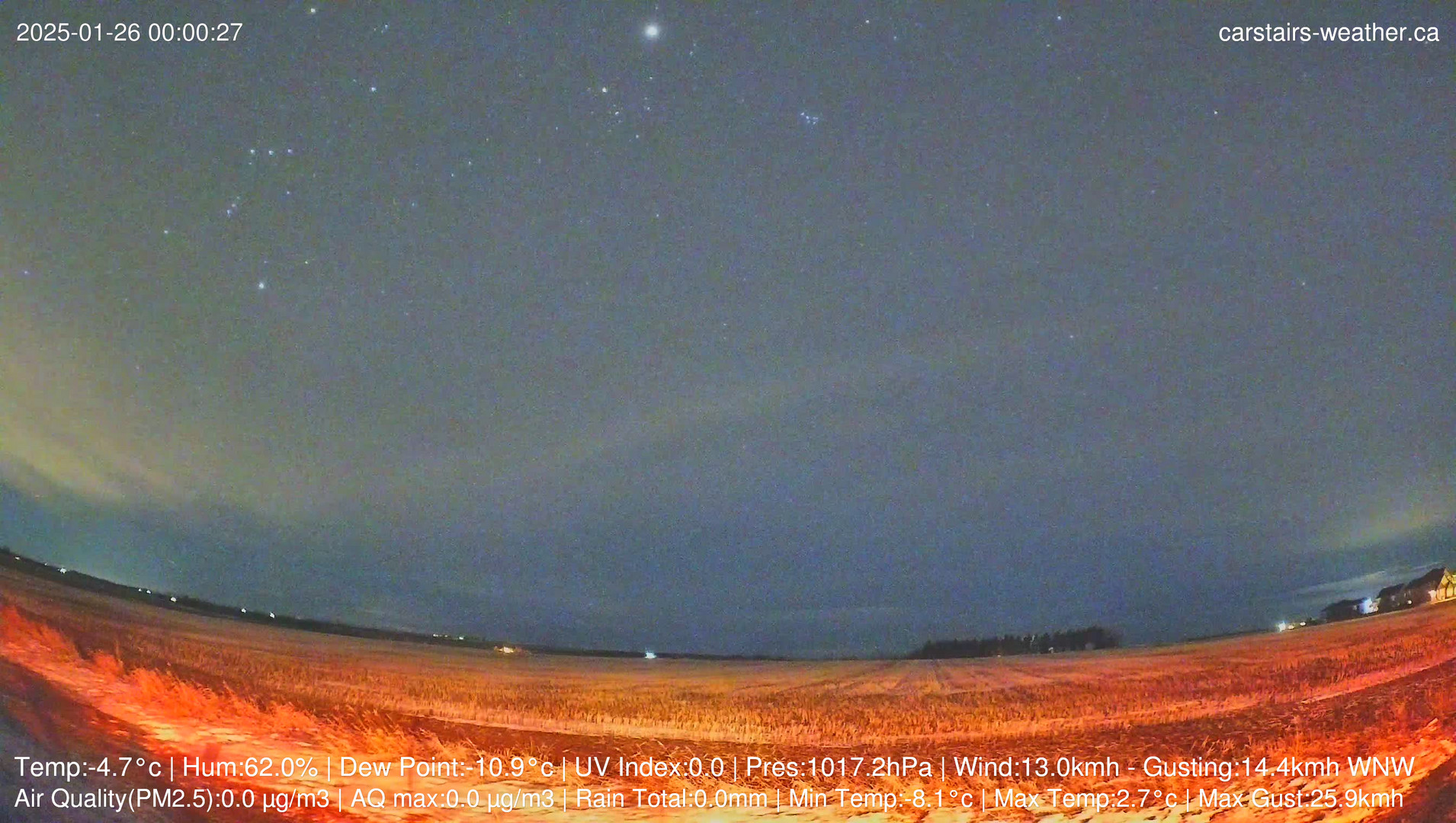 time-lapse frame, Carstairs Sky Cam webcam