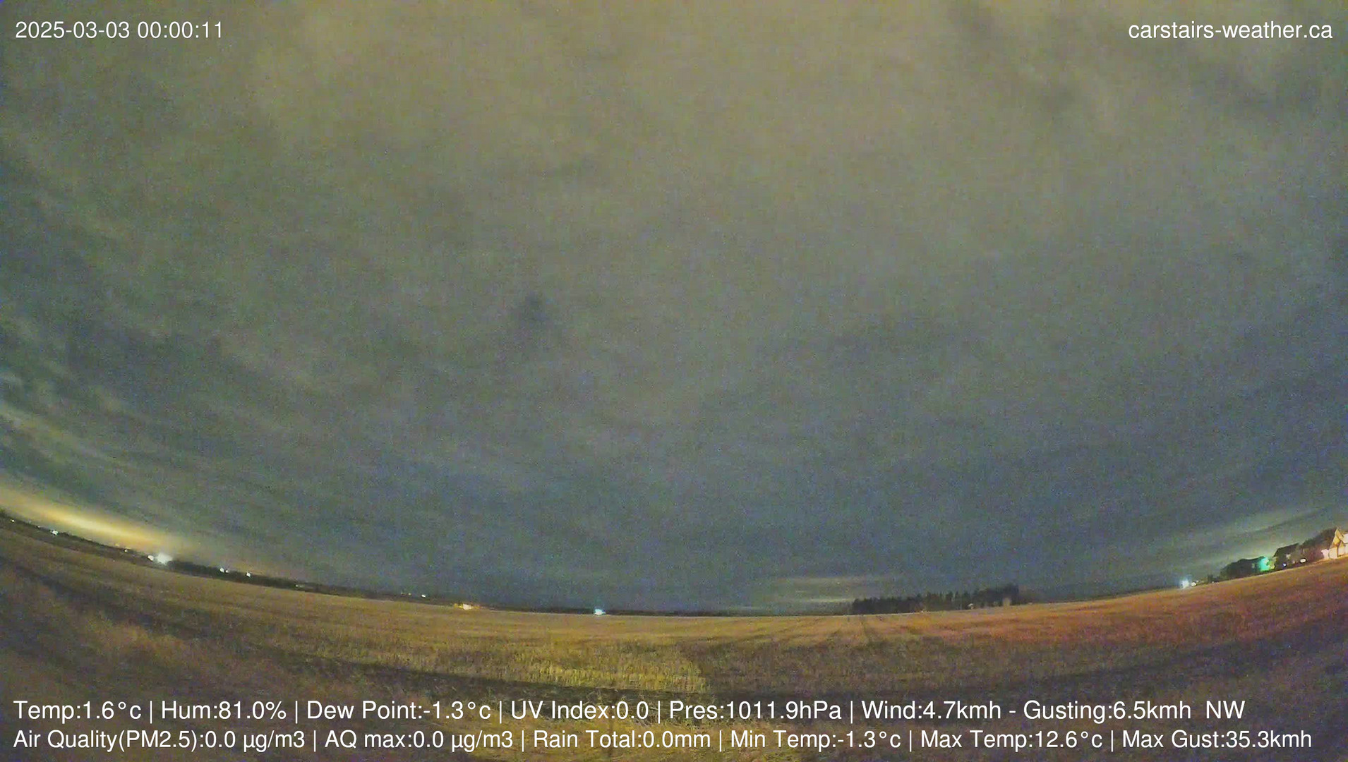 time-lapse frame, Carstairs Sky Cam webcam