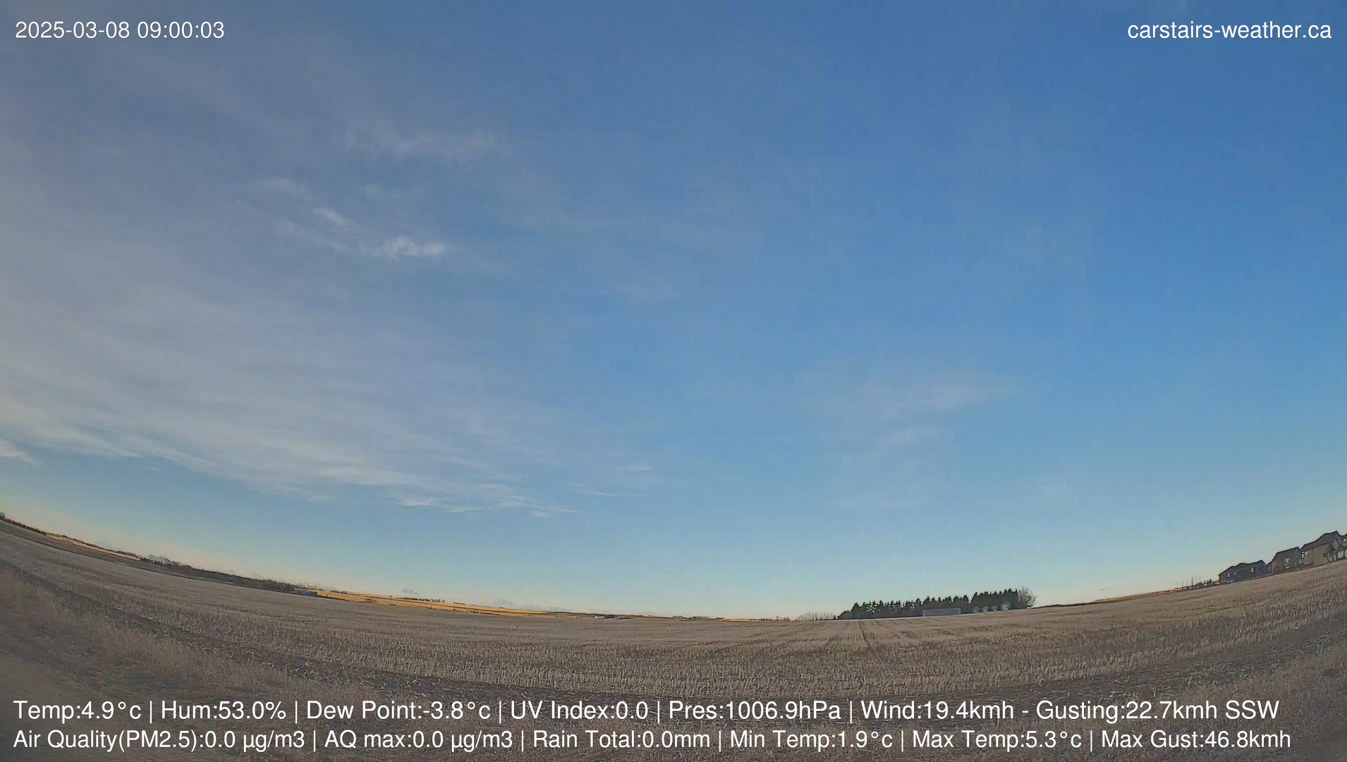 time-lapse frame, Carstairs Sky Cam webcam