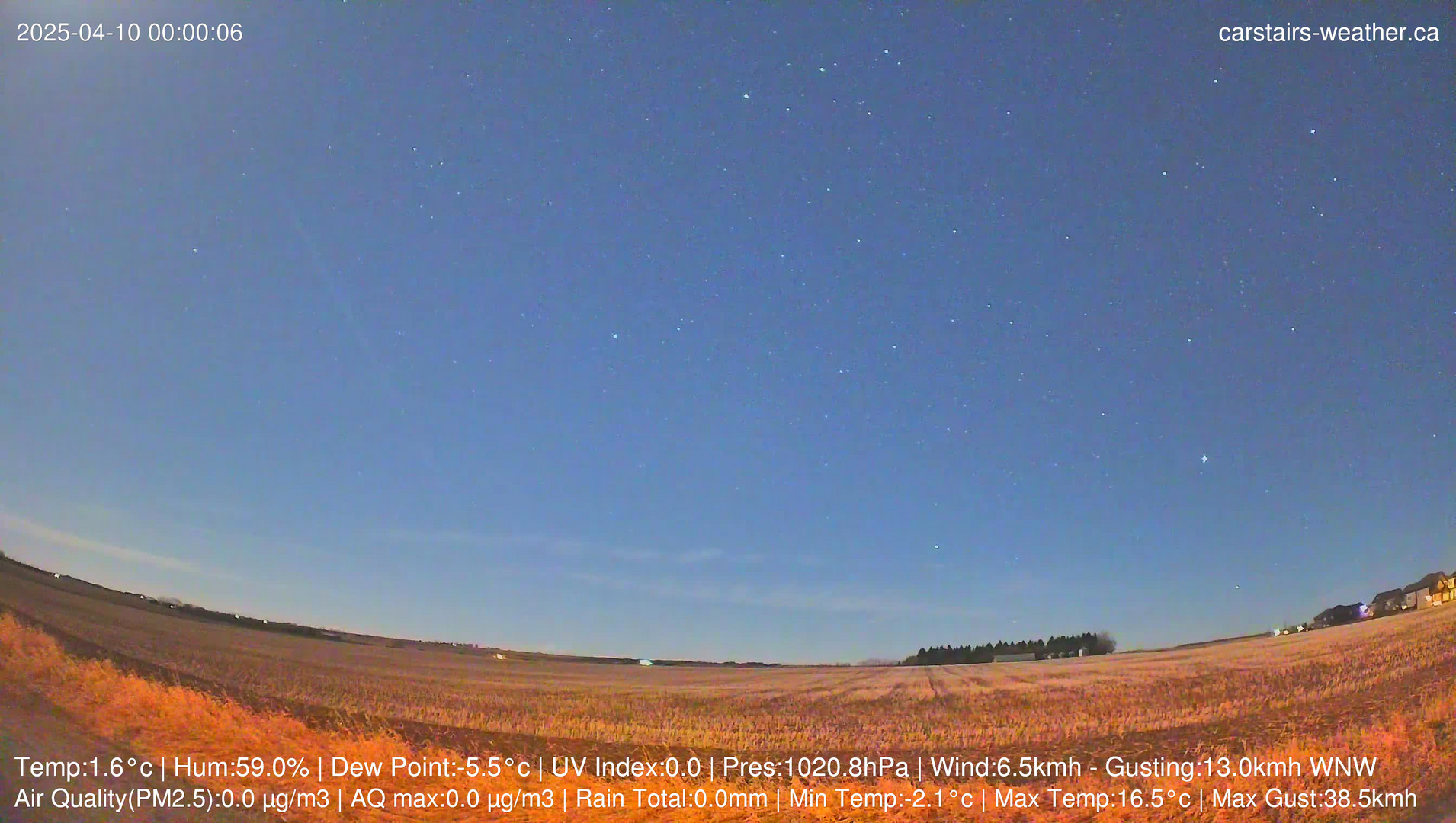 time-lapse frame, Carstairs Sky Cam webcam