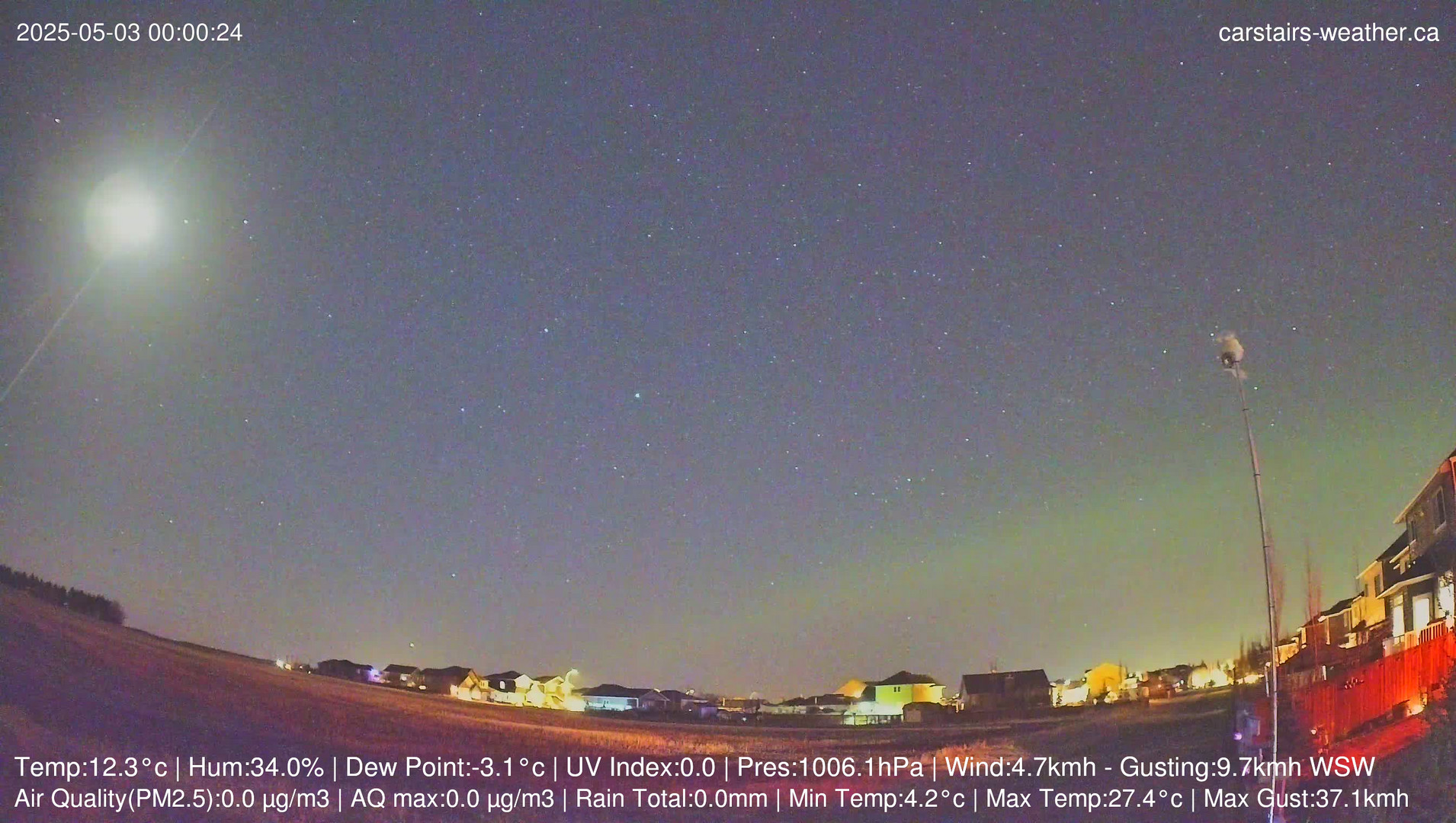 time-lapse frame, Carstairs Sky Cam webcam