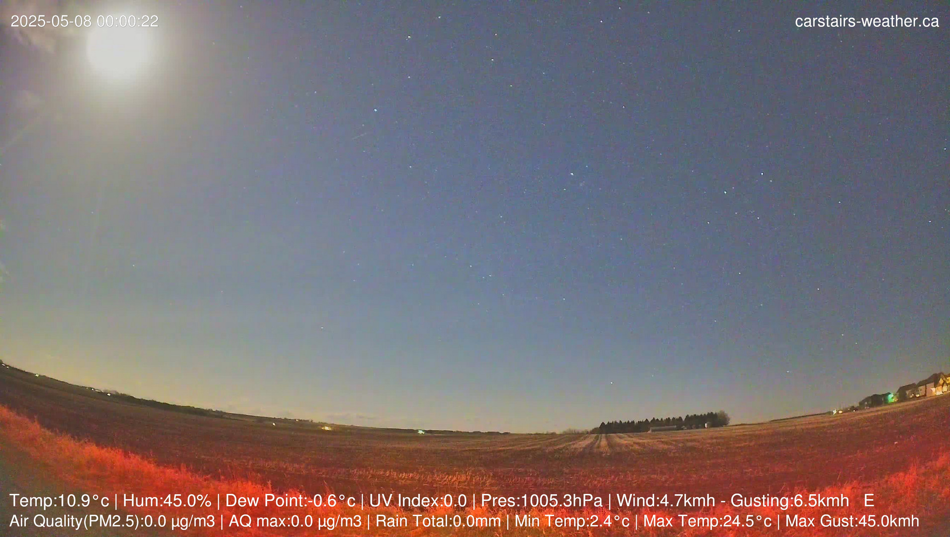 time-lapse frame, Carstairs Sky Cam webcam