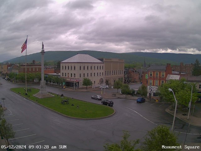 time-lapse frame, Monument Square Center webcam