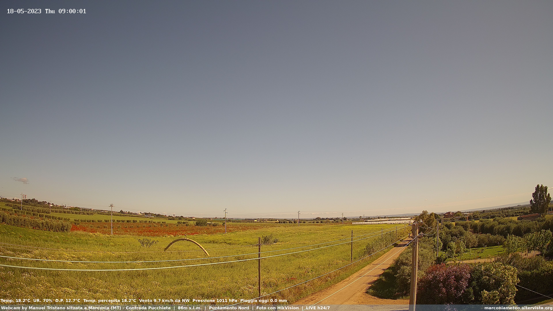 time-lapse frame, Webcam in Contrada Pucchieta, Marconia(MT) webcam