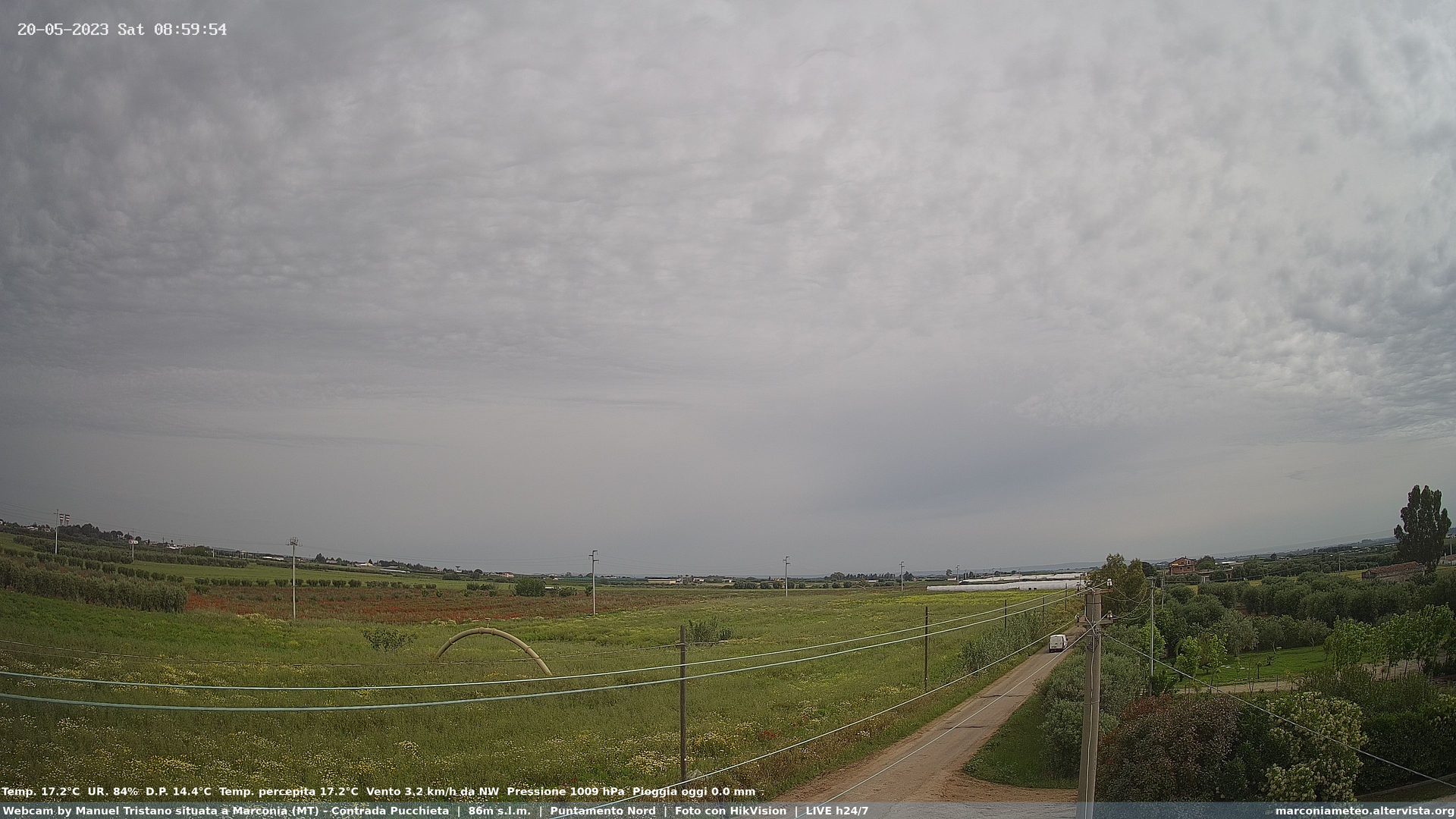 time-lapse frame, Webcam in Contrada Pucchieta, Marconia(MT) webcam