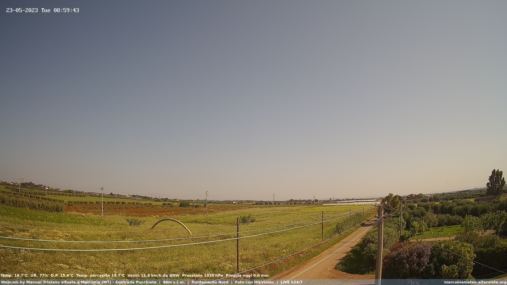 time-lapse frame, Webcam in Contrada Pucchieta, Marconia(MT) webcam