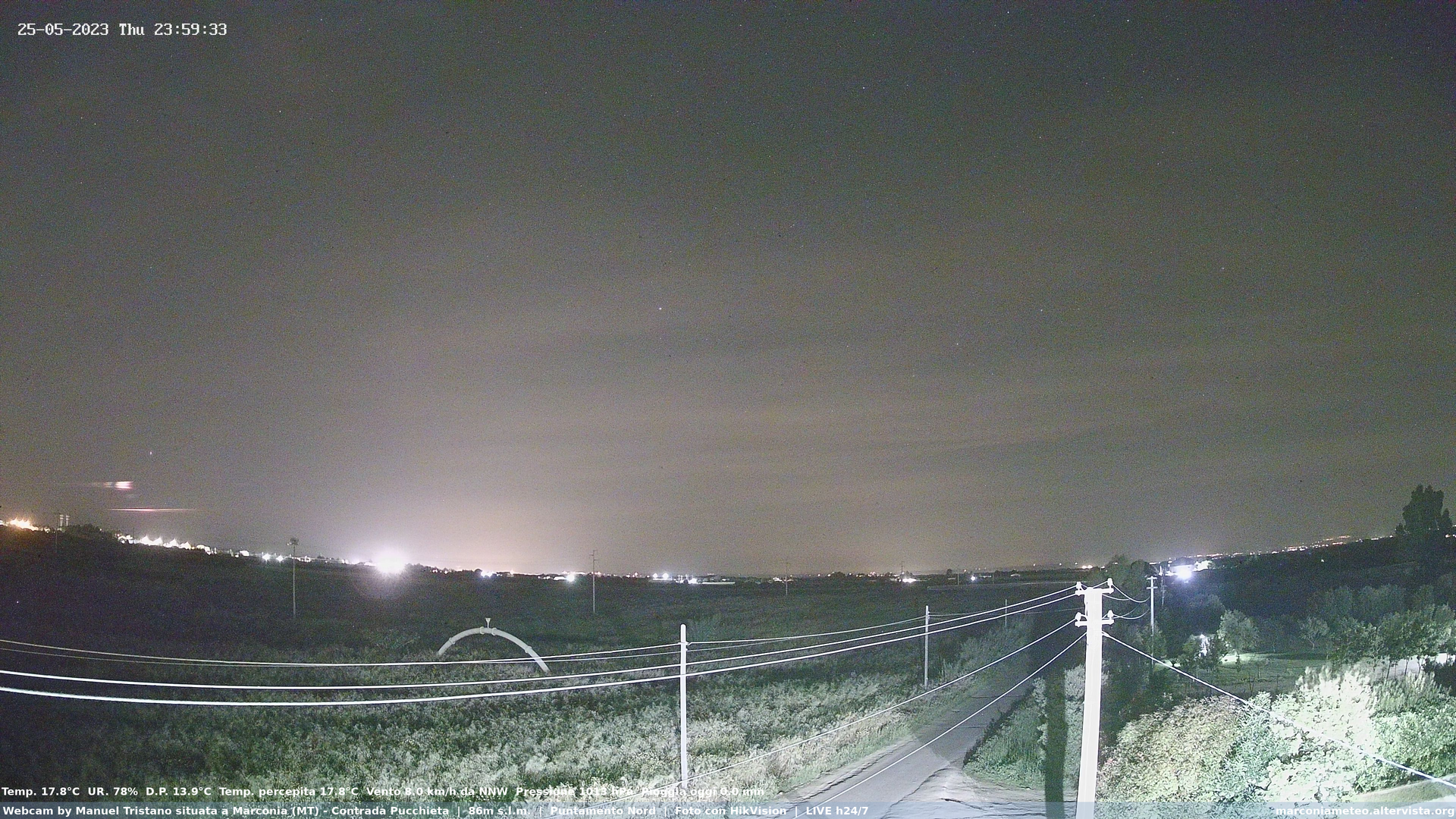 time-lapse frame, Webcam in Contrada Pucchieta, Marconia(MT) webcam