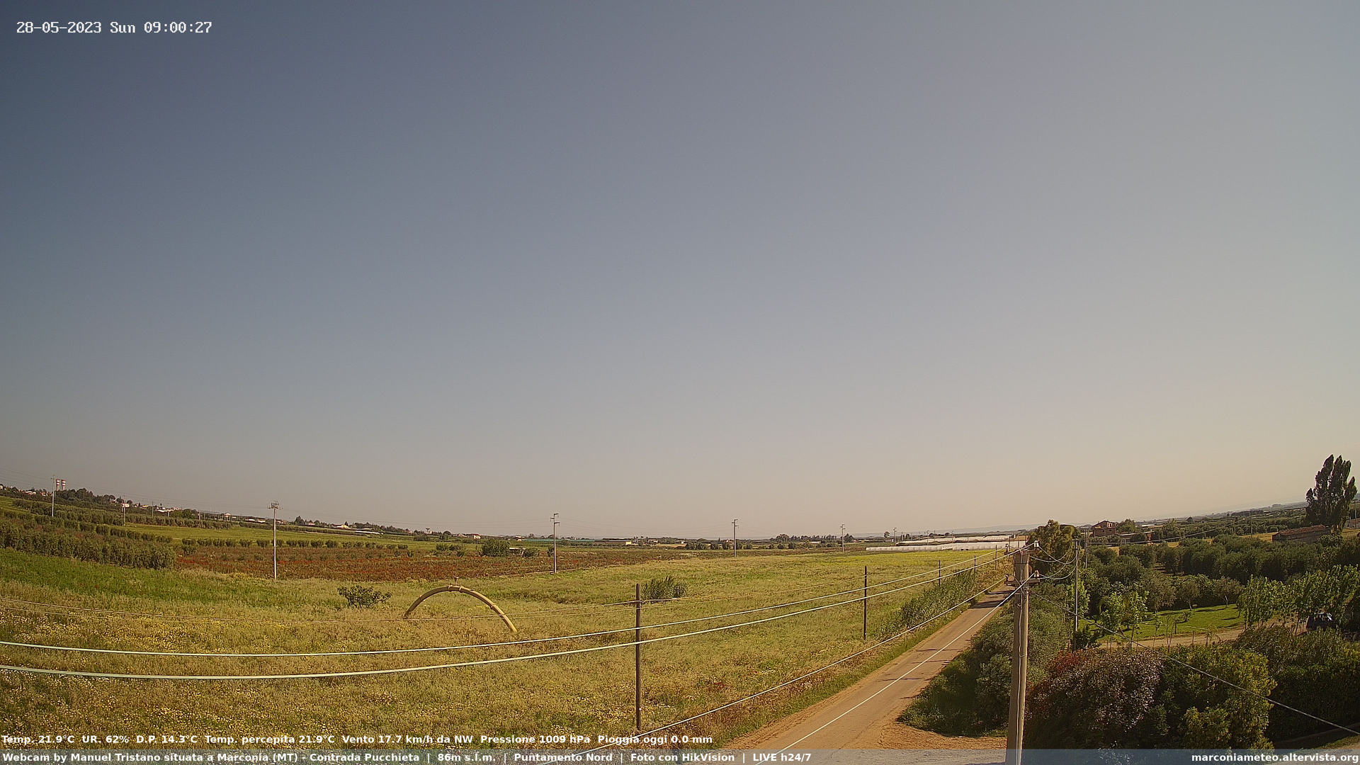 time-lapse frame, Webcam in Contrada Pucchieta, Marconia(MT) webcam