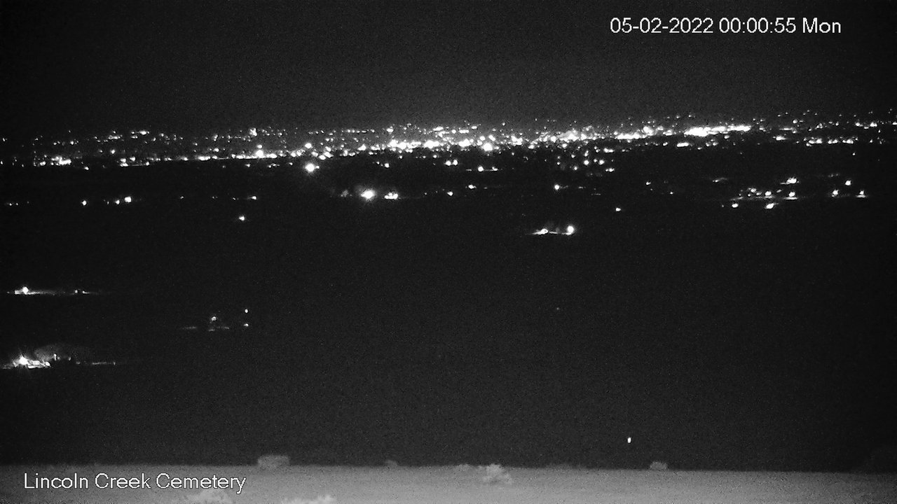 time-lapse frame, Lincoln Creek Cemetery webcam