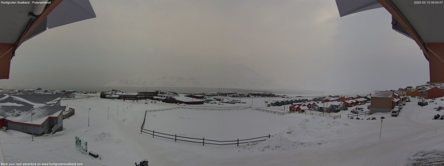 time-lapse frame, Hurtigruten Svalbard - Hiorthfjellet webcam