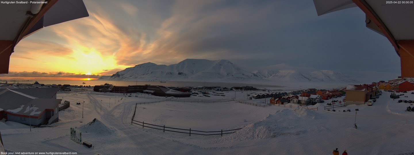 time-lapse frame, Hurtigruten Svalbard - Hiorthfjellet webcam