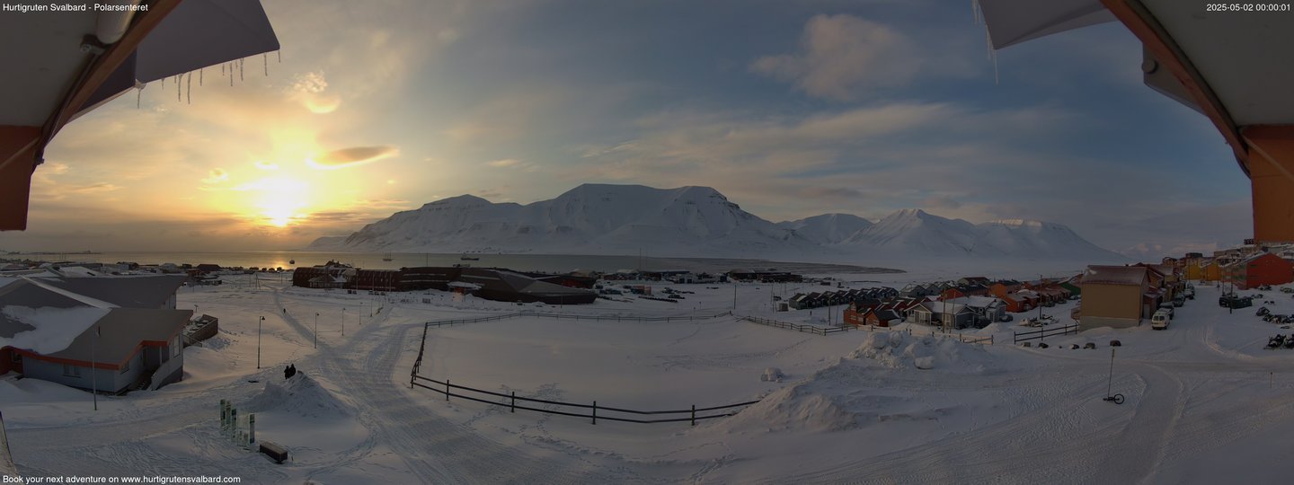 time-lapse frame, Hurtigruten Svalbard - Hiorthfjellet webcam