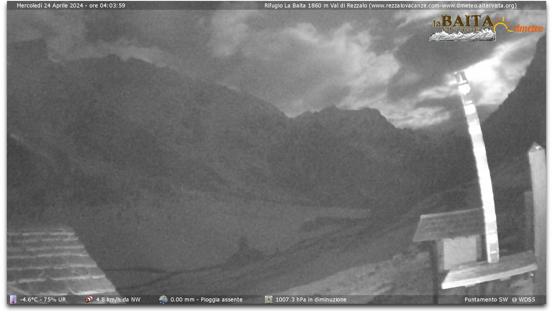 time-lapse frame, Val di Rèzzalo SO webcam