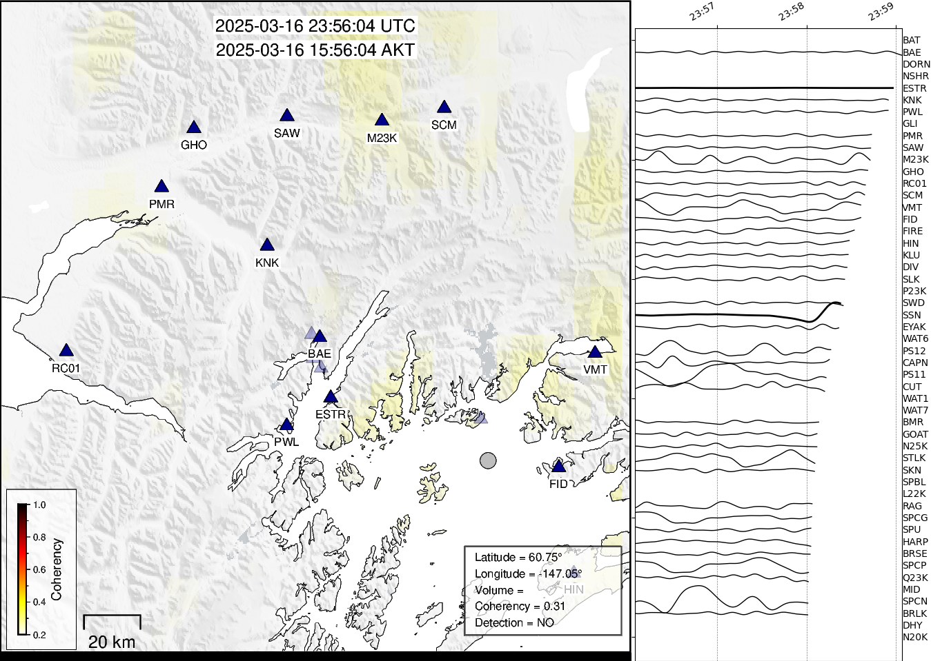 time-lapse frame, Barry Arm seismic energy webcam