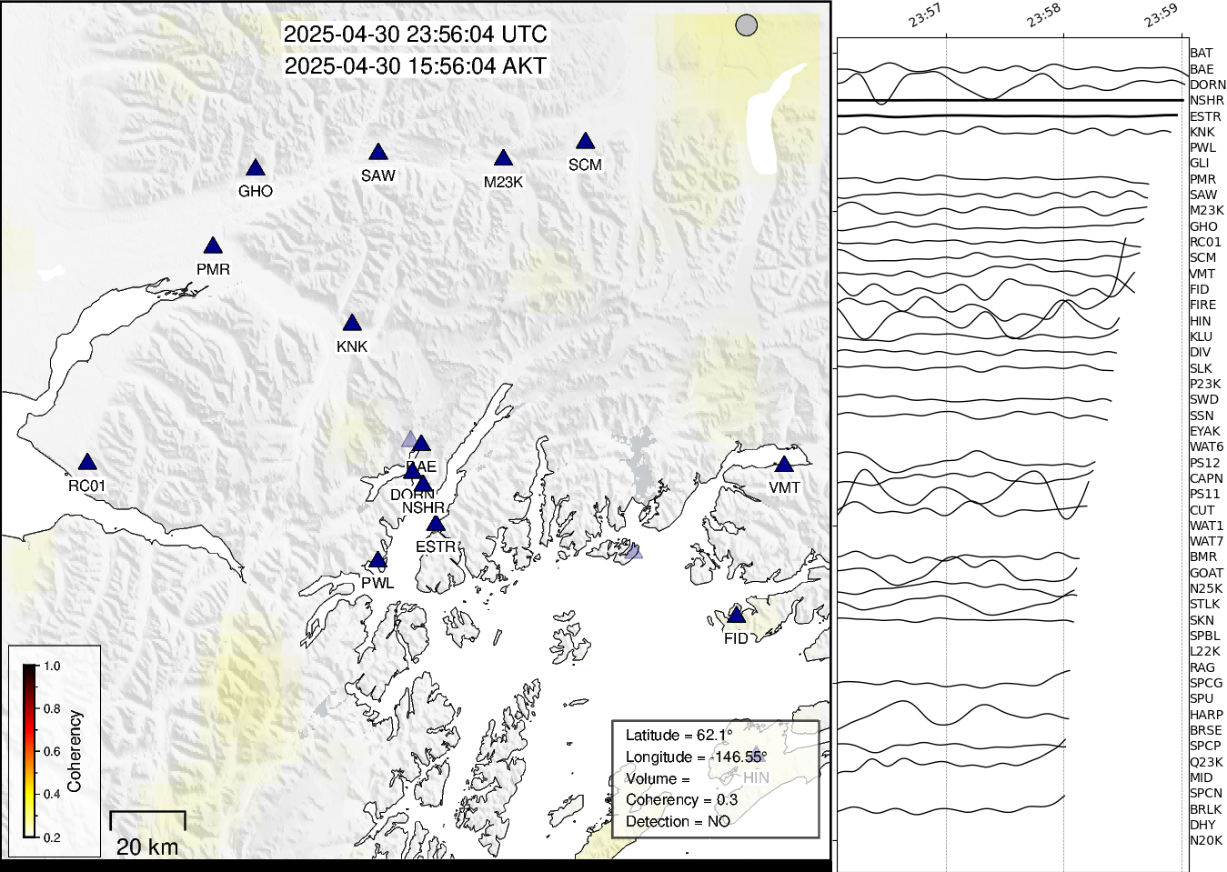 time-lapse frame, Barry Arm seismic energy webcam