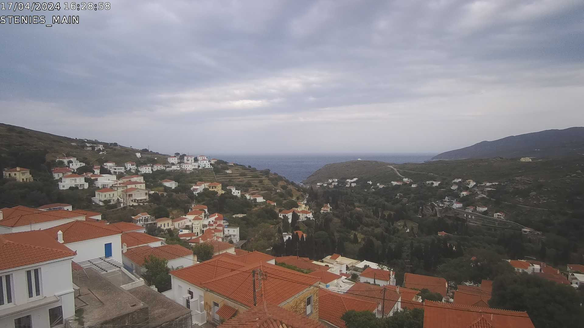time-lapse frame, Stenies. Andros Island webcam