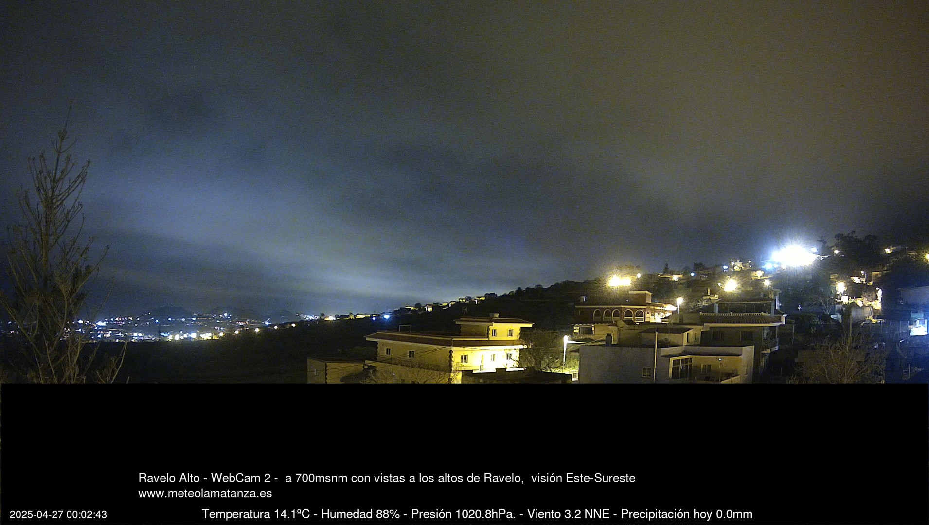 time-lapse frame, Ravelo, visión E-SE, 428msnm webcam